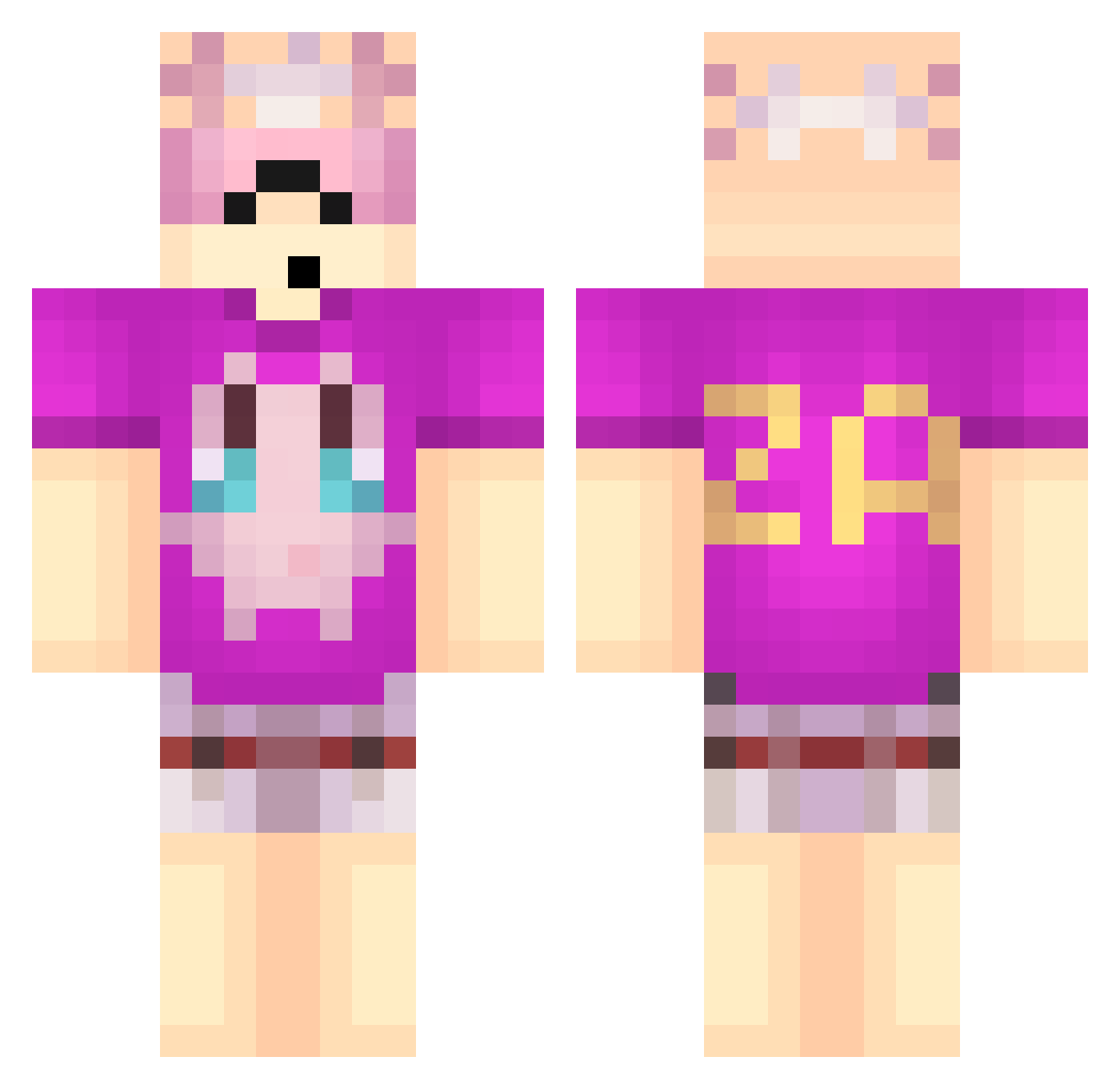 zazathesecond Minecraft skin, front and back view