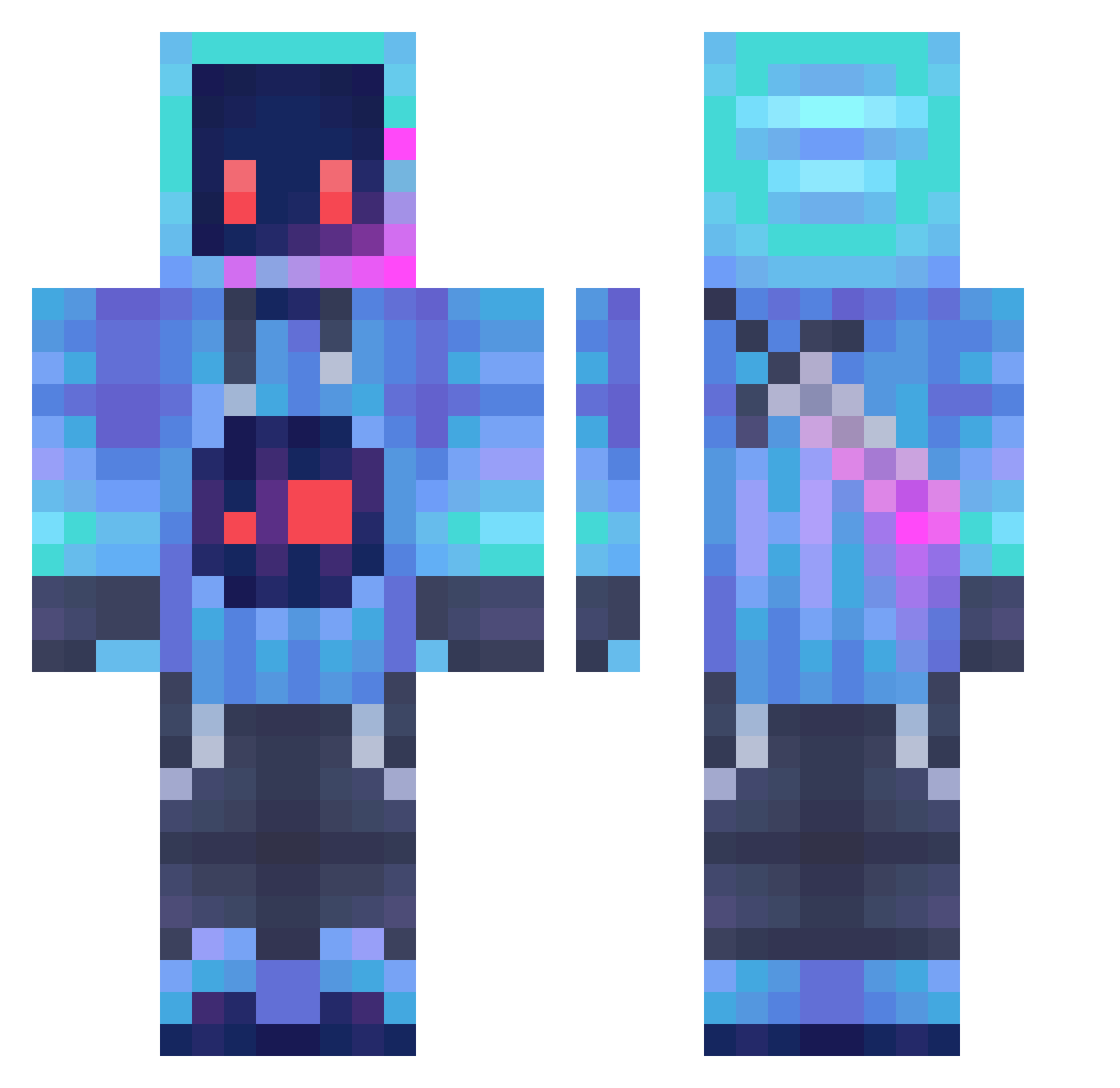 Vader_Playz Minecraft skin, front and back view