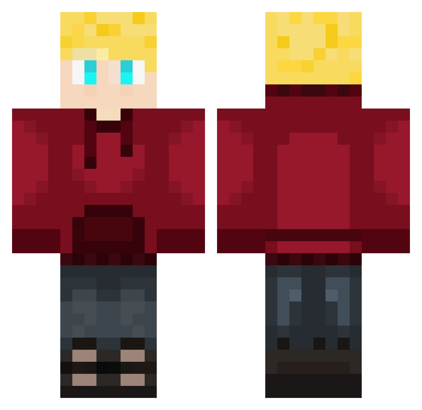 evilbarbarian43 Minecraft skin, front and back view