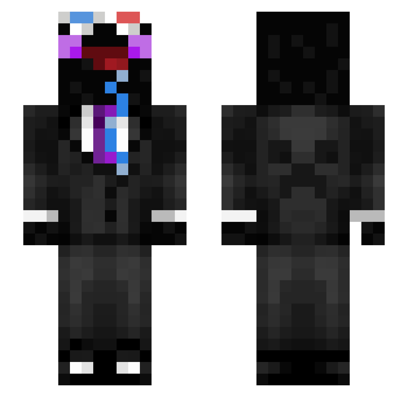 Zeutwix Minecraft skin, front and back view
