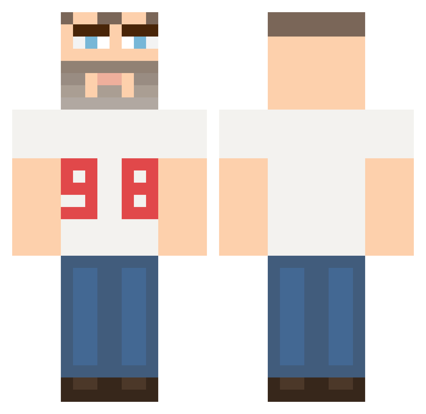 Tenrashi Minecraft skin, front and back view