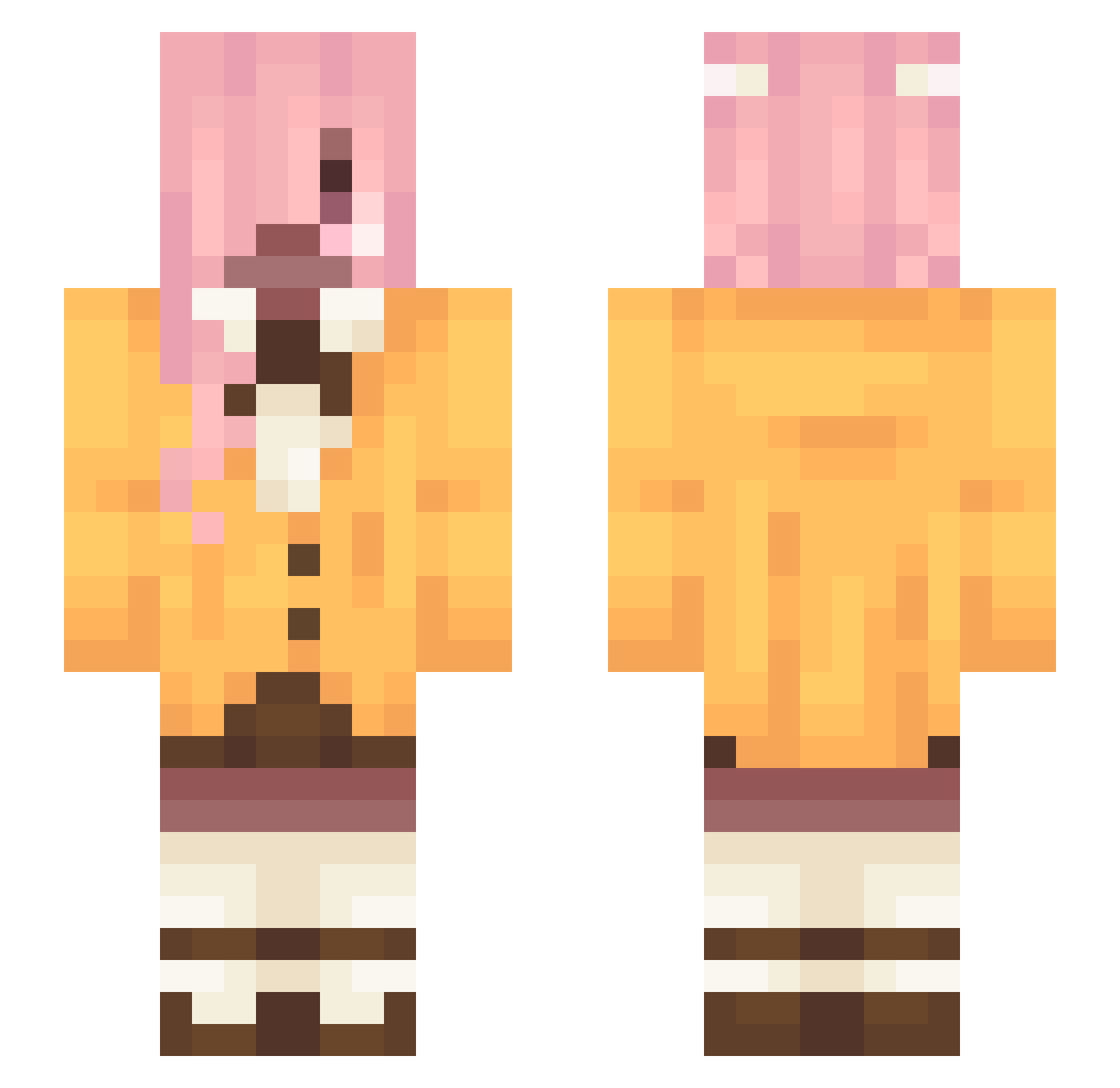 Sougr Minecraft skin, front and back view