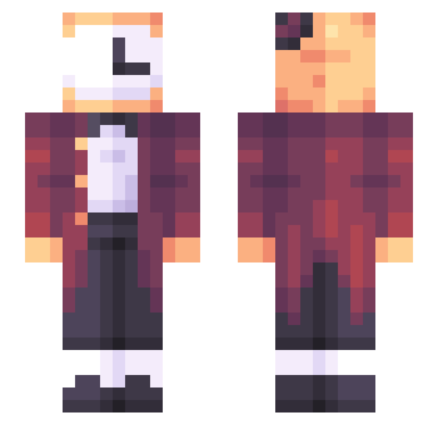 TheEnd_ Minecraft skin, front and back view