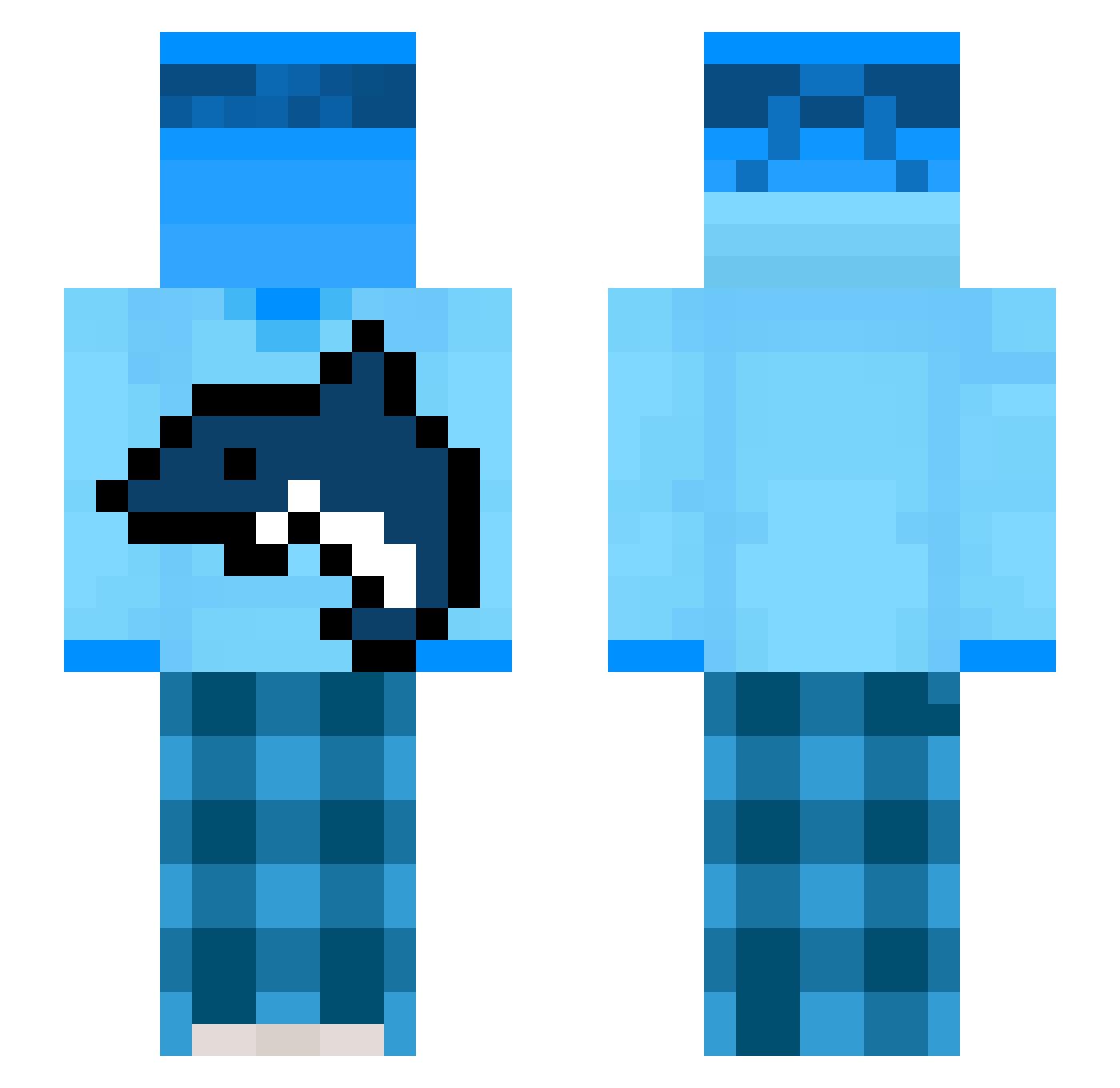 0leeeeck Minecraft skin, front and back view