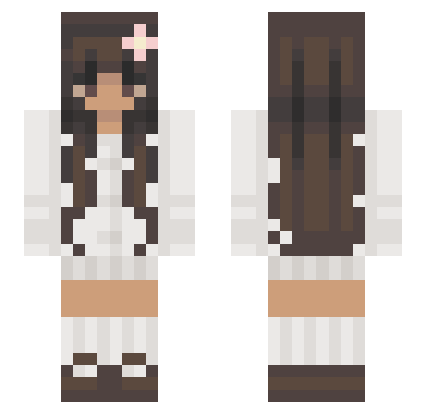 Cloudie242 Minecraft skin, front and back view