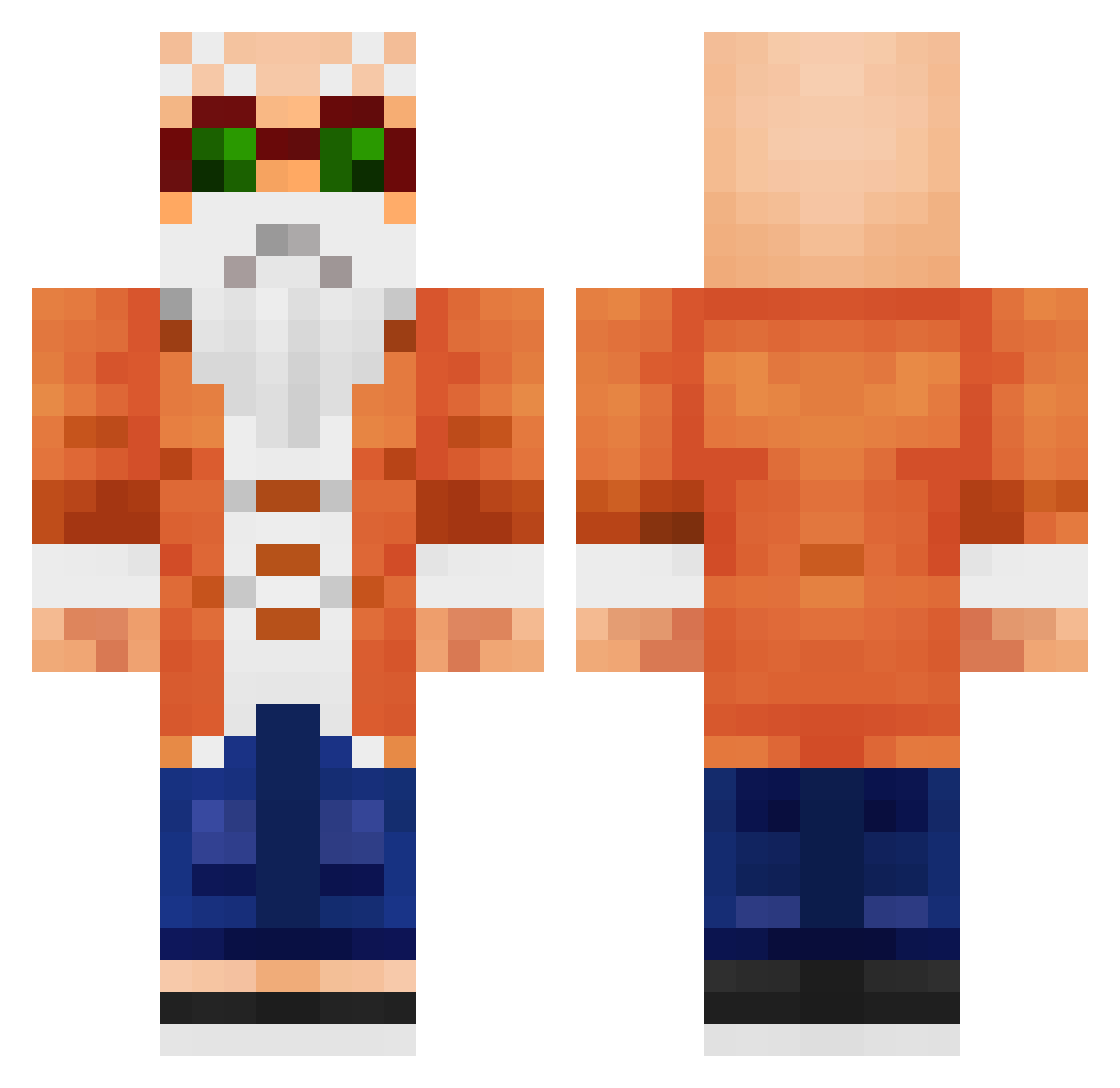 Drapped Minecraft skin, front and back view
