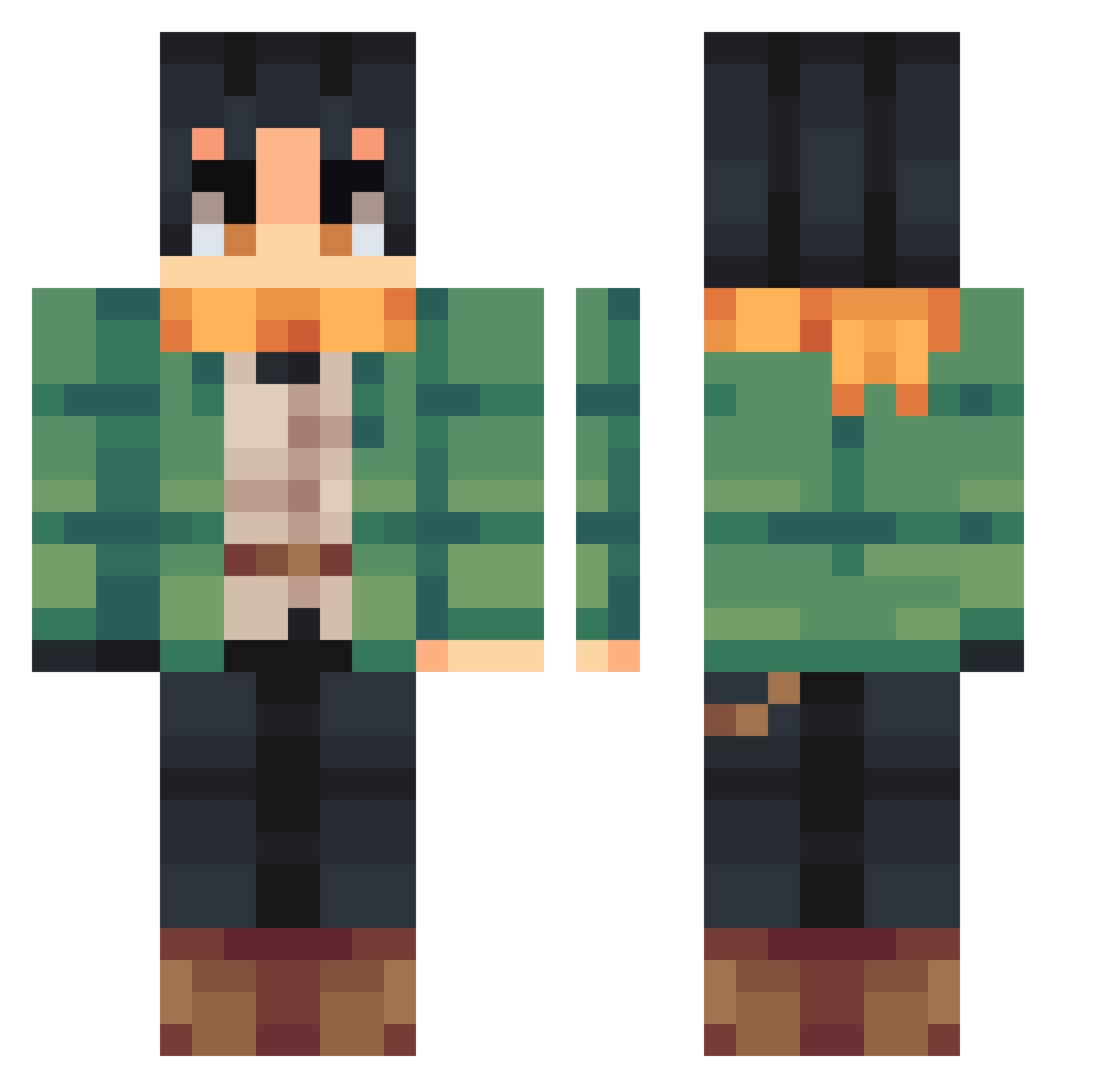 Soisauce4352 Minecraft skin, front and back view
