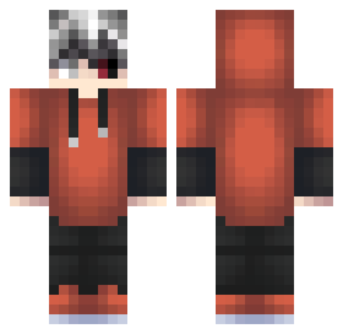 IgnisCustos Minecraft skin, front and back view