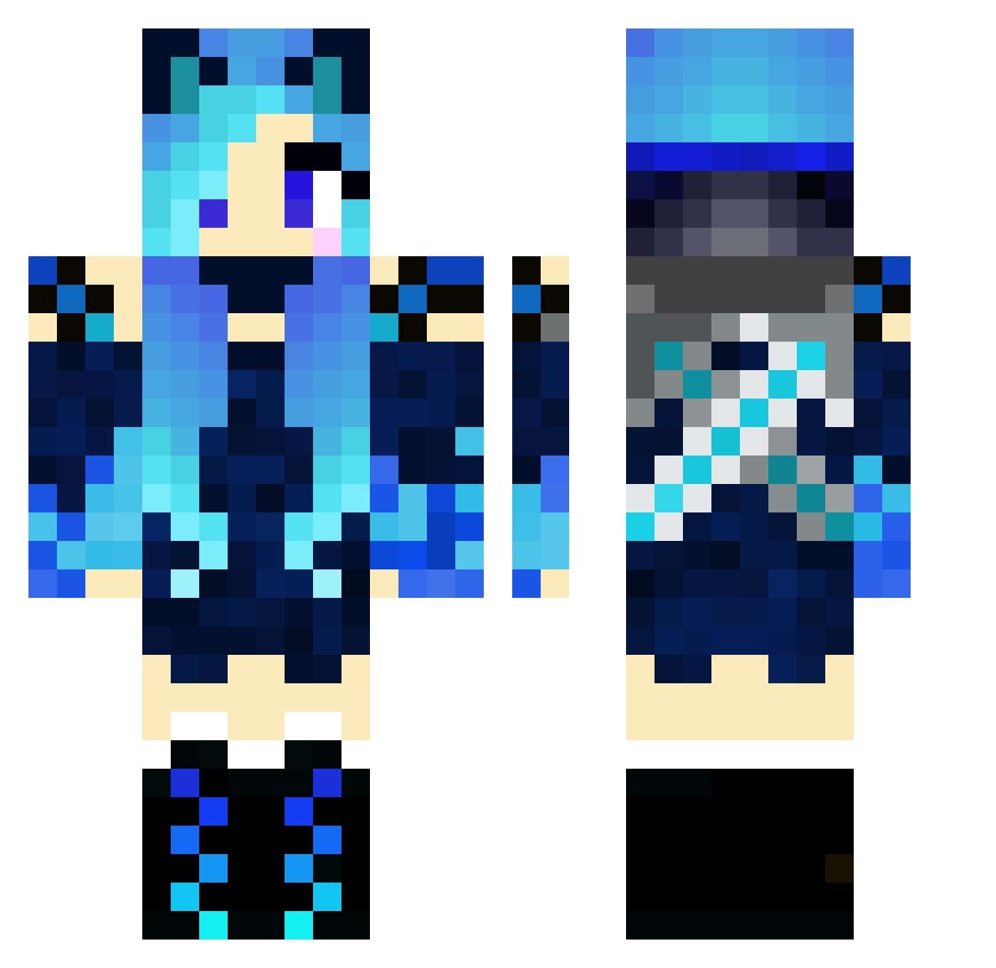 Felicity_Wolf Minecraft skin, front and back view