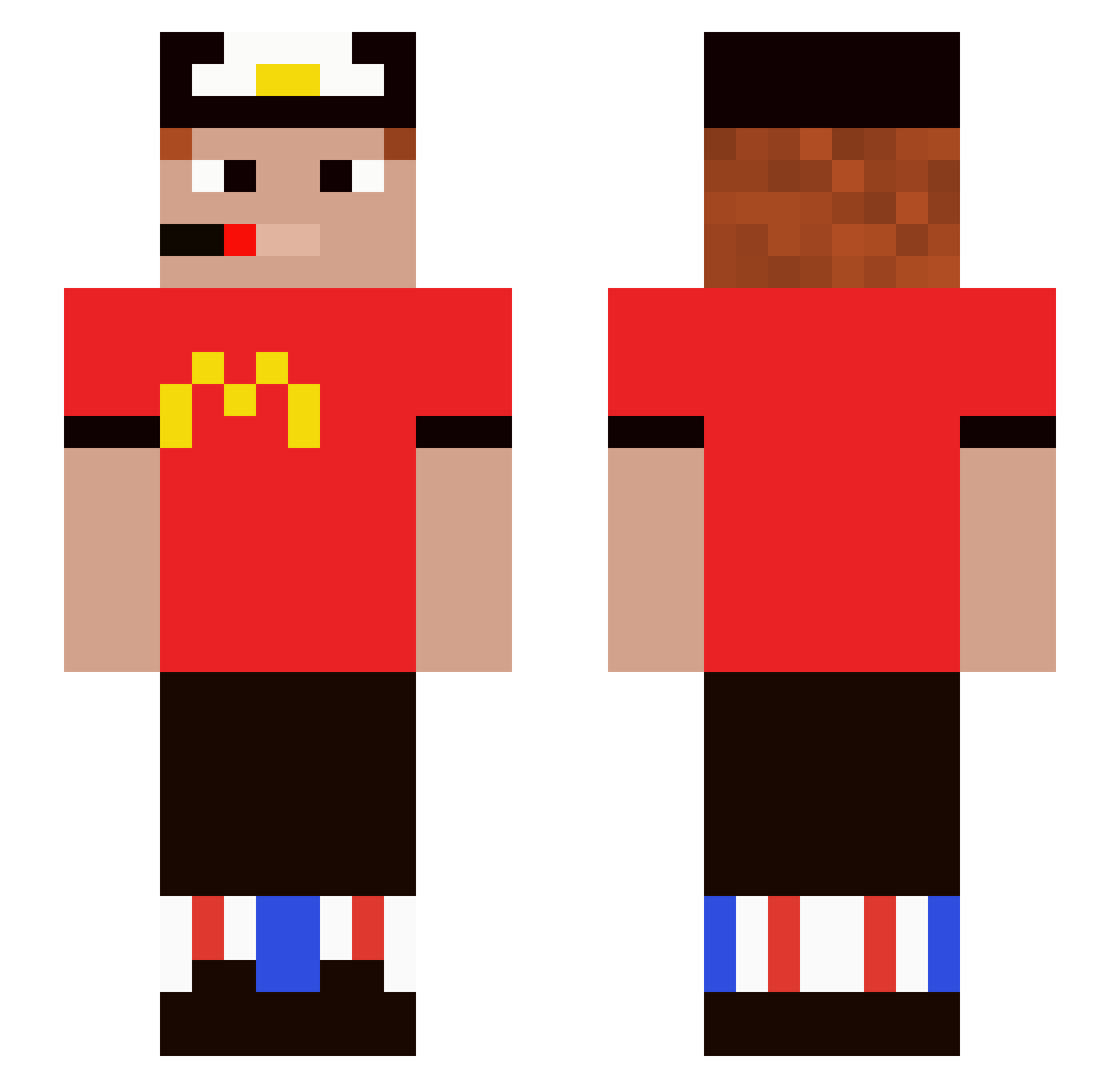 Capinapy Minecraft skin, front and back view