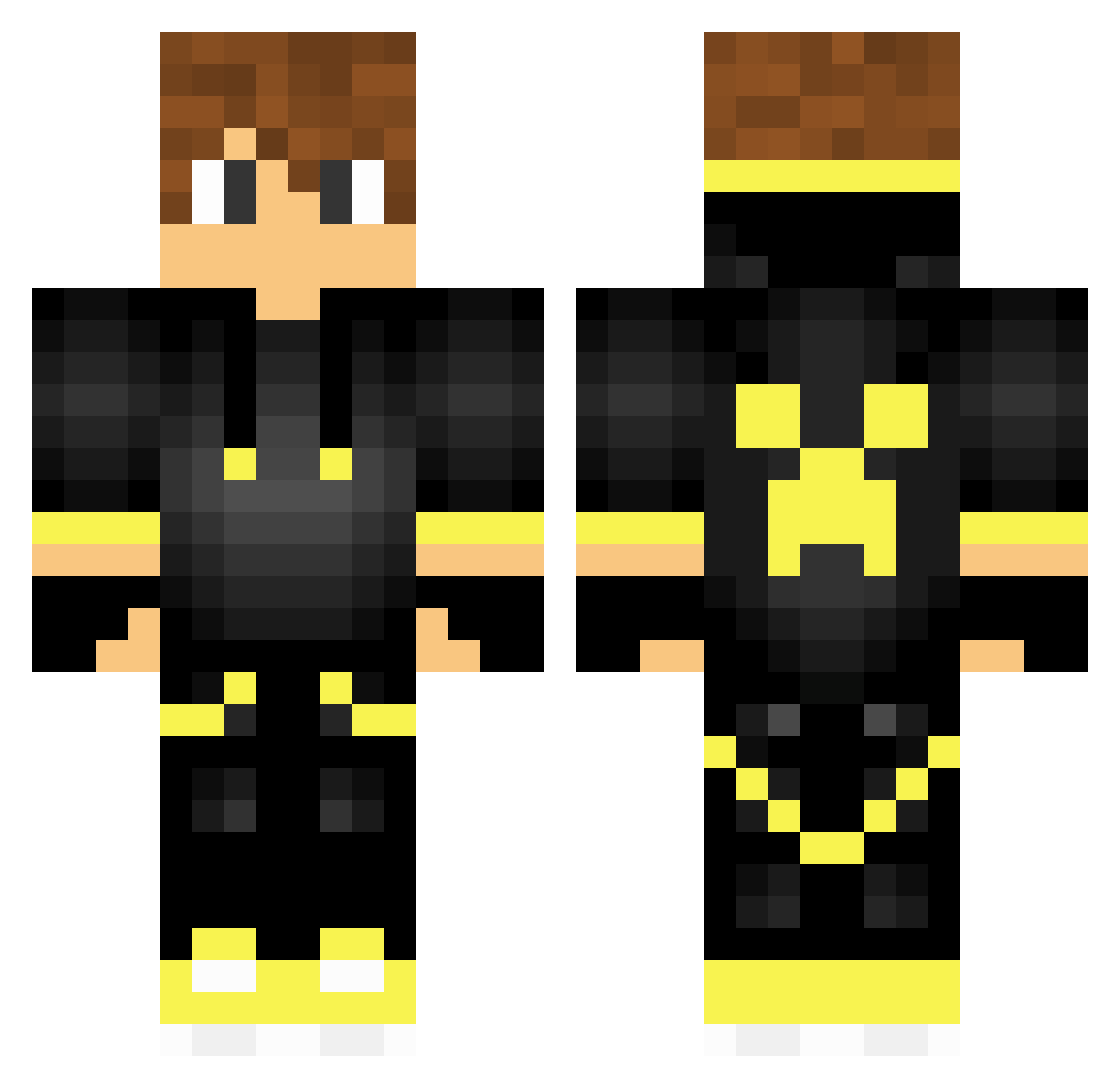 YellowShadow987 Minecraft skin, front and back view