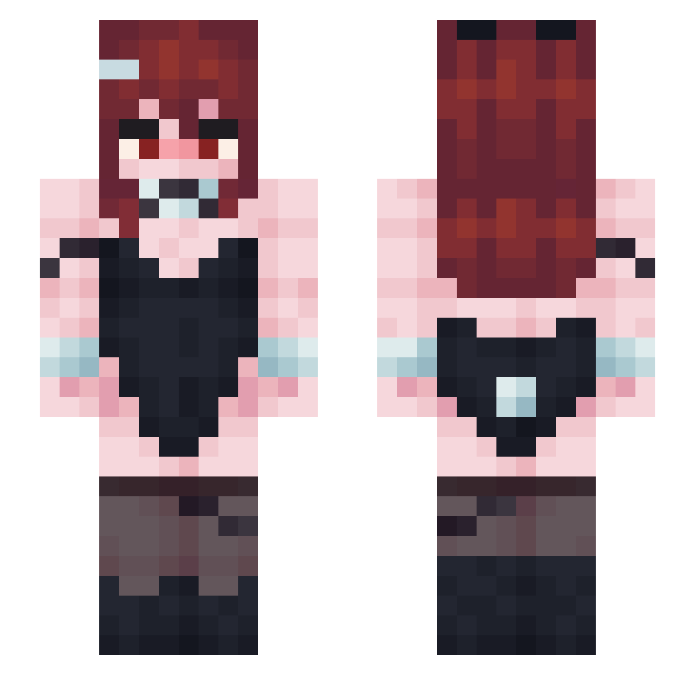 paltarasha Minecraft skin, front and back view