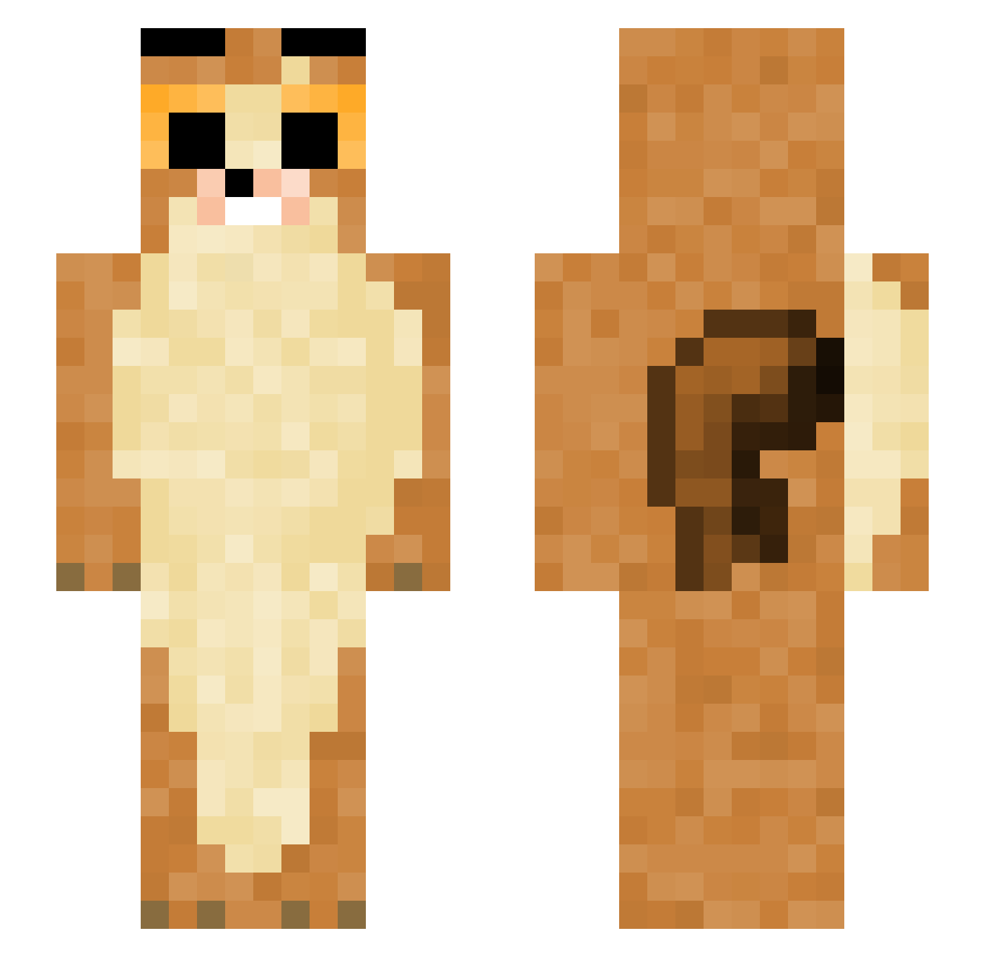sannamannen Minecraft skin, front and back view