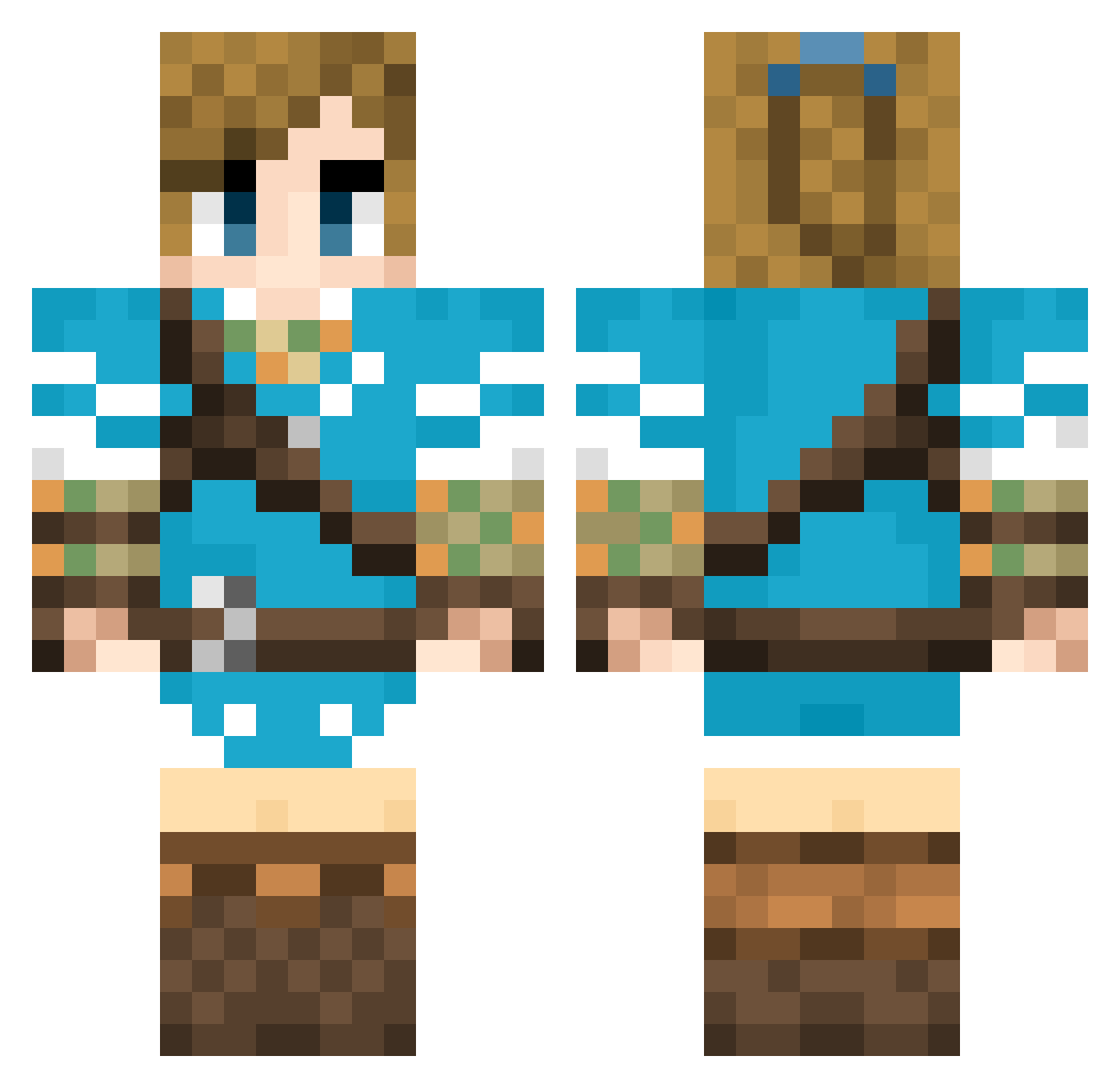 secunda Minecraft skin, front and back view