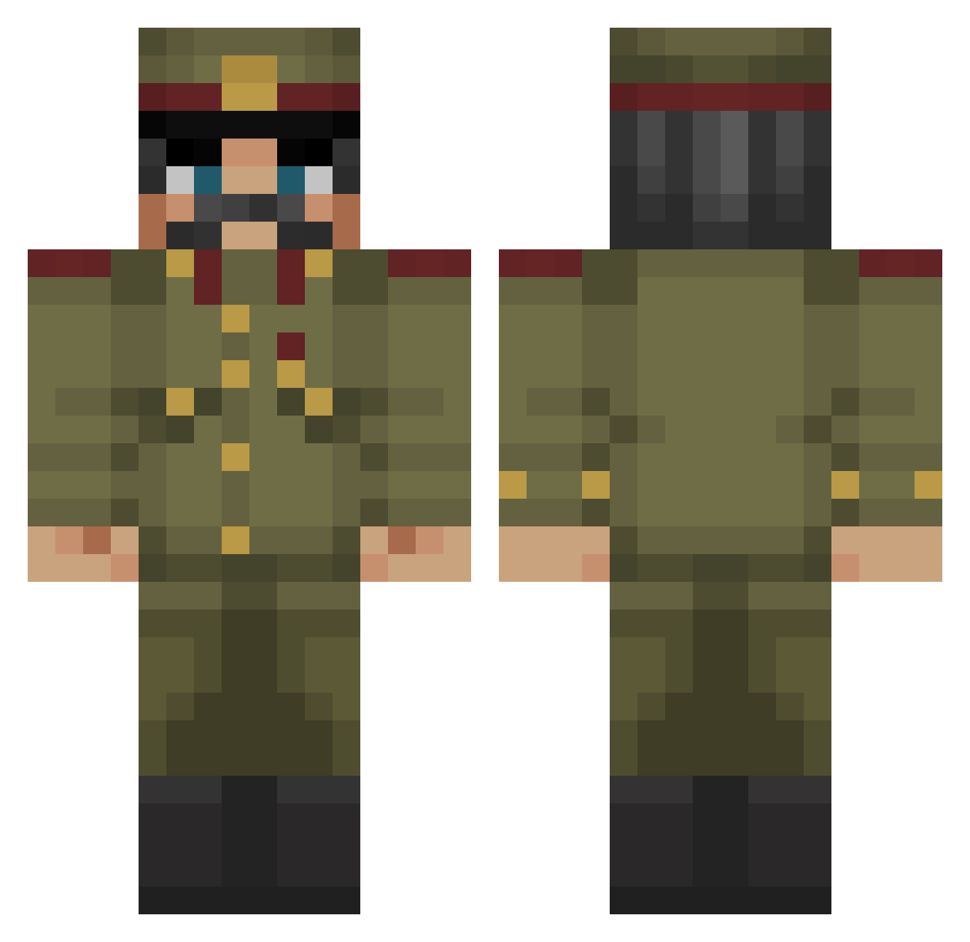 Rayrol Minecraft skin, front and back view