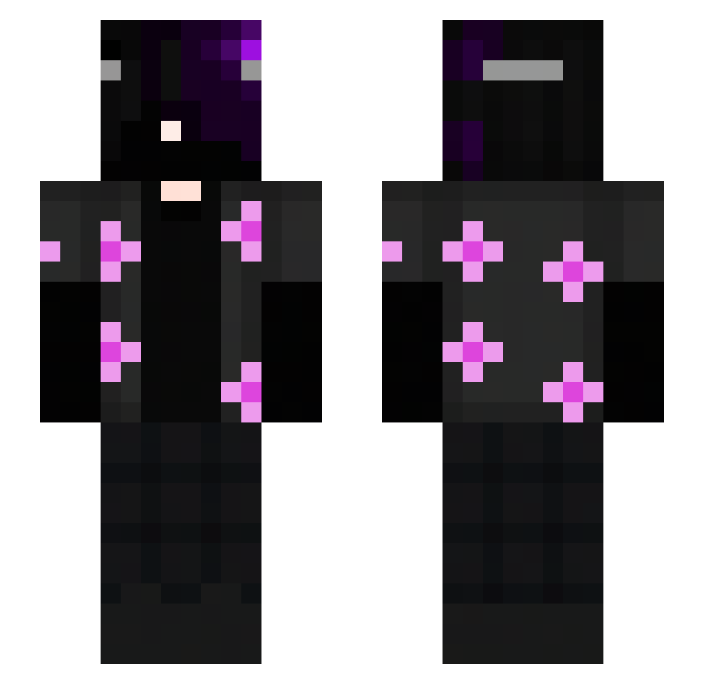 xPhantix Minecraft skin, front and back view