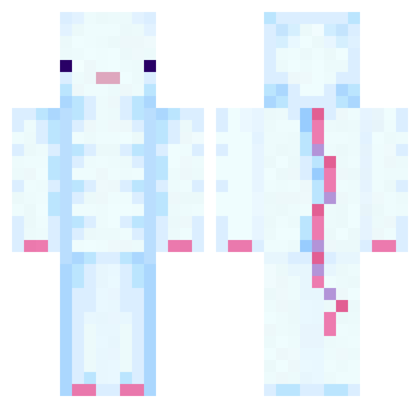 Dylanthegod25 Minecraft skin, front and back view