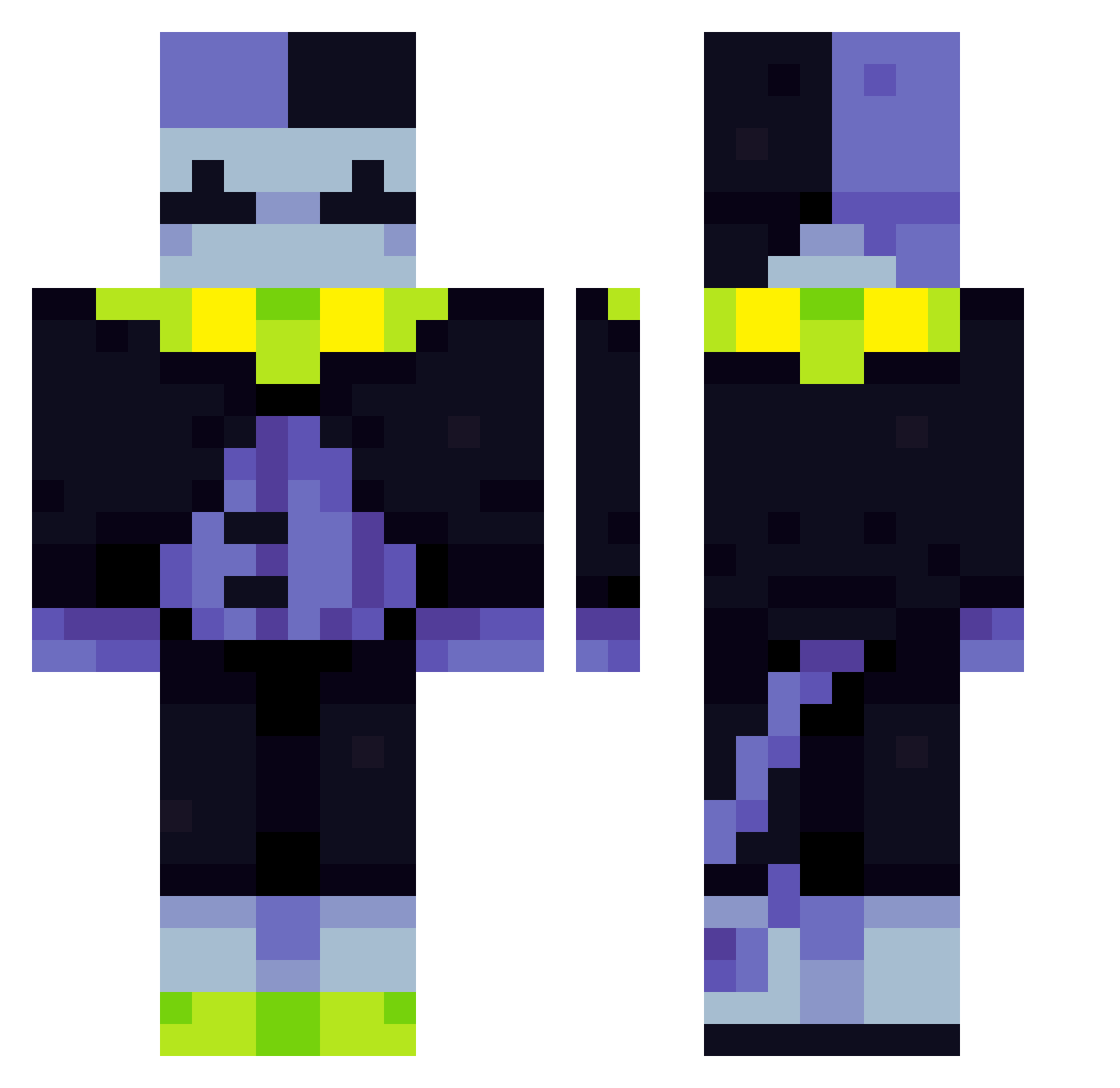 FenixMomos Minecraft skin, front and back view