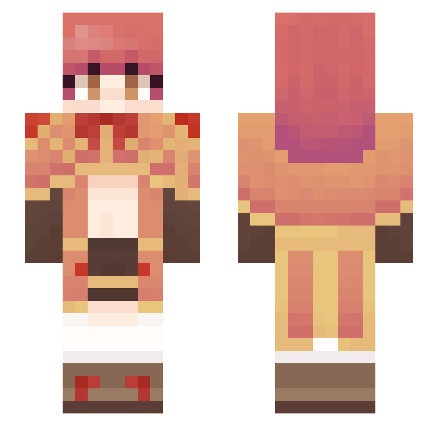 forgiveanangel Minecraft skin, front and back view