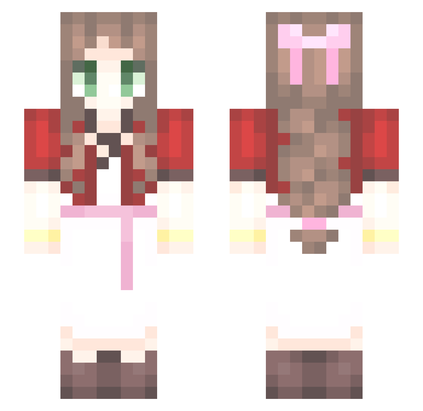 X_Lunafreya_X Minecraft skin, front and back view