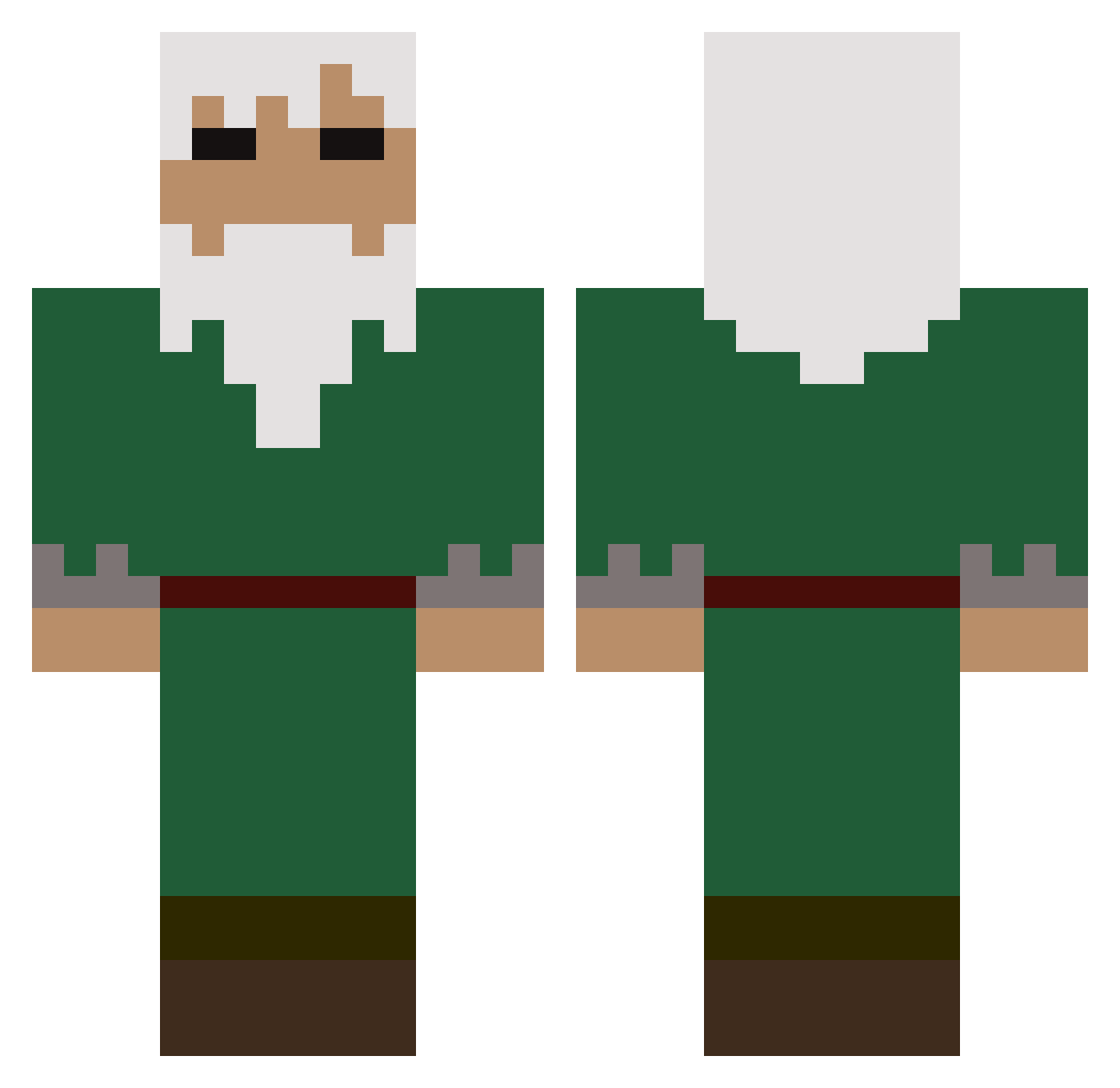 Randir Minecraft skin, front and back view