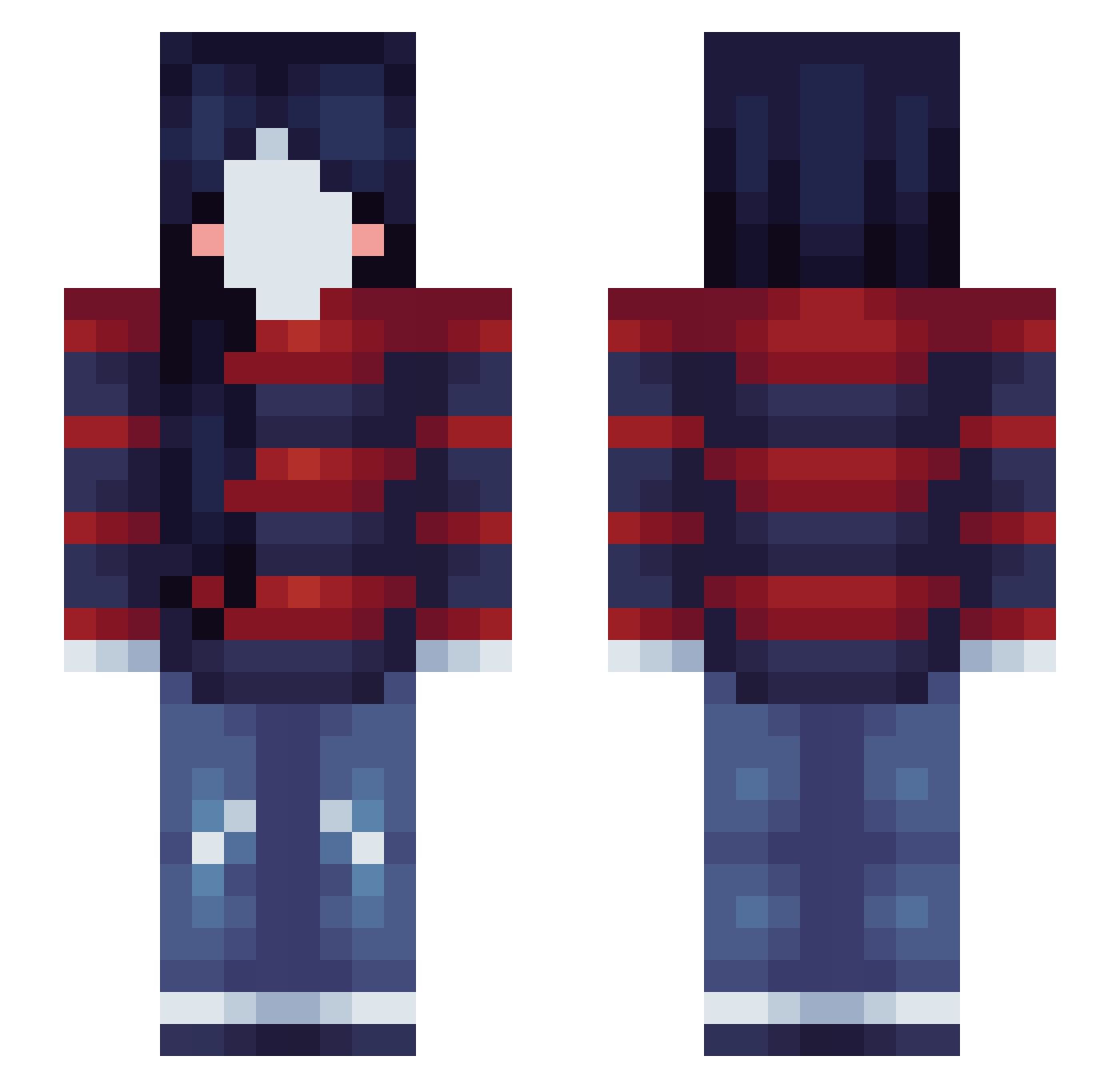fallenPurxFC Minecraft skin, front and back view