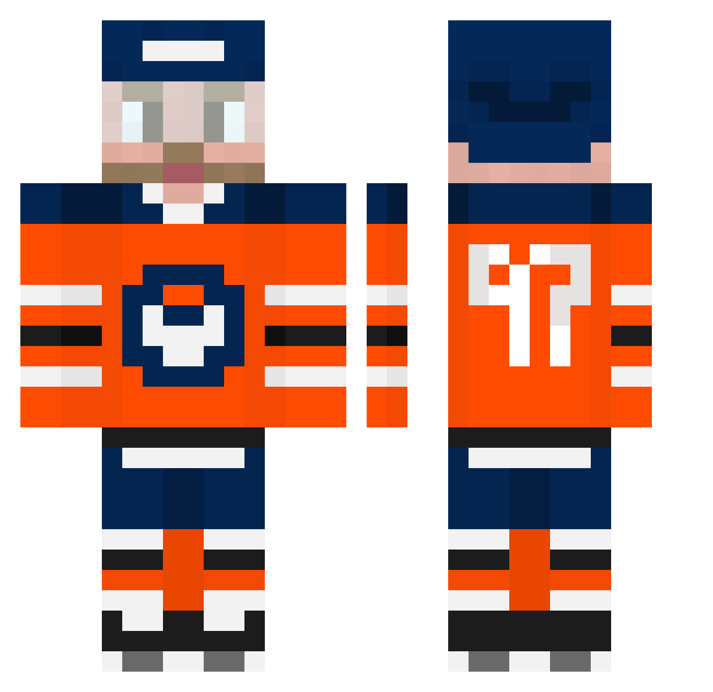 ProfEierhelm Minecraft skin, front and back view