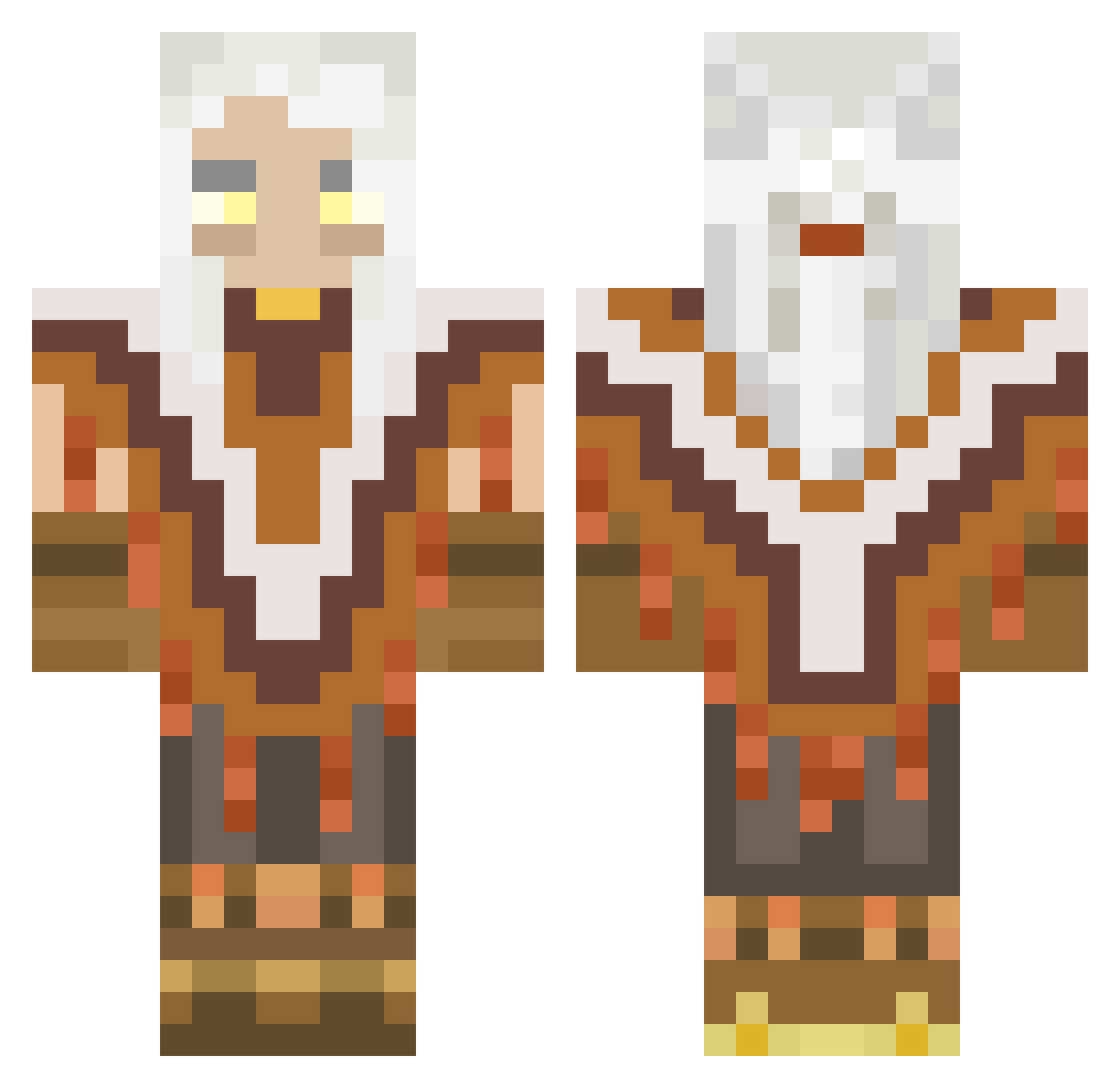 CoalMonger Minecraft skin, front and back view