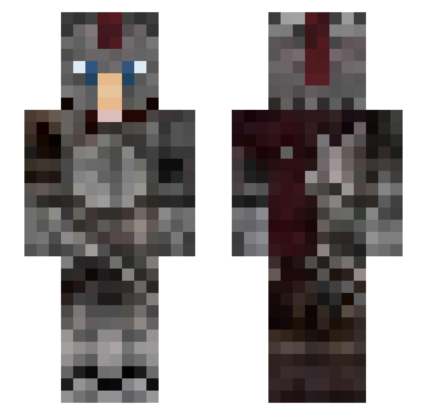 chiiimera Minecraft skin, front and back view