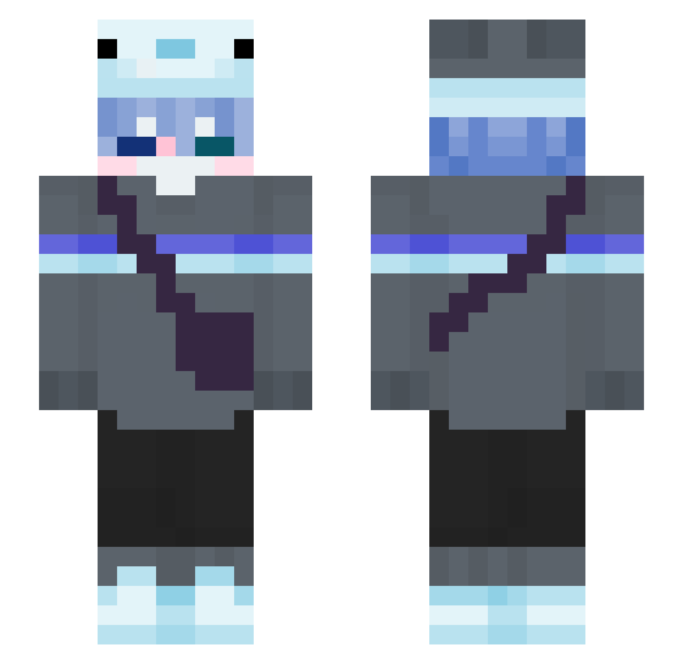 Somepiethere Minecraft skin, front and back view