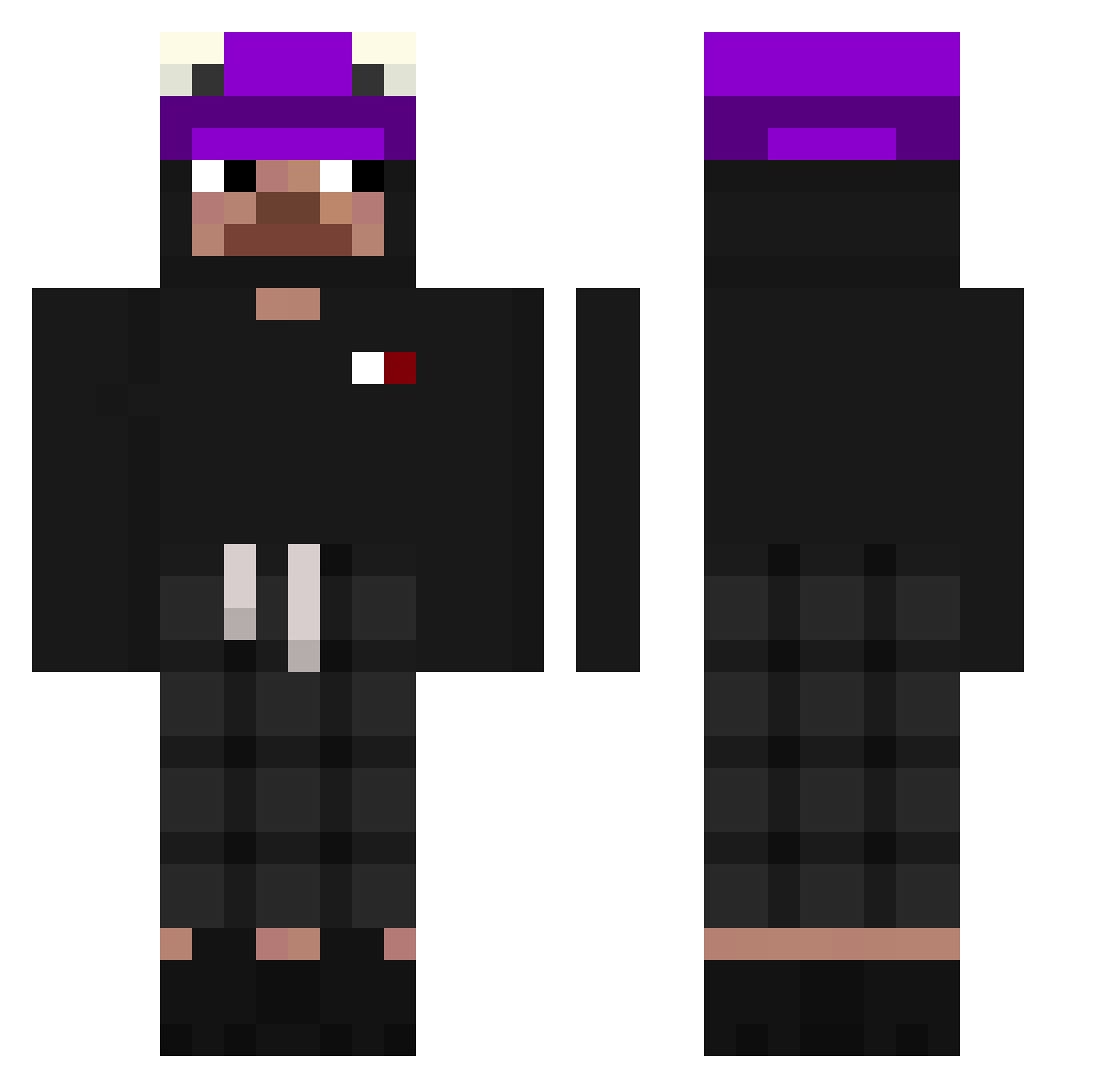 yJxnathan Minecraft skin, front and back view