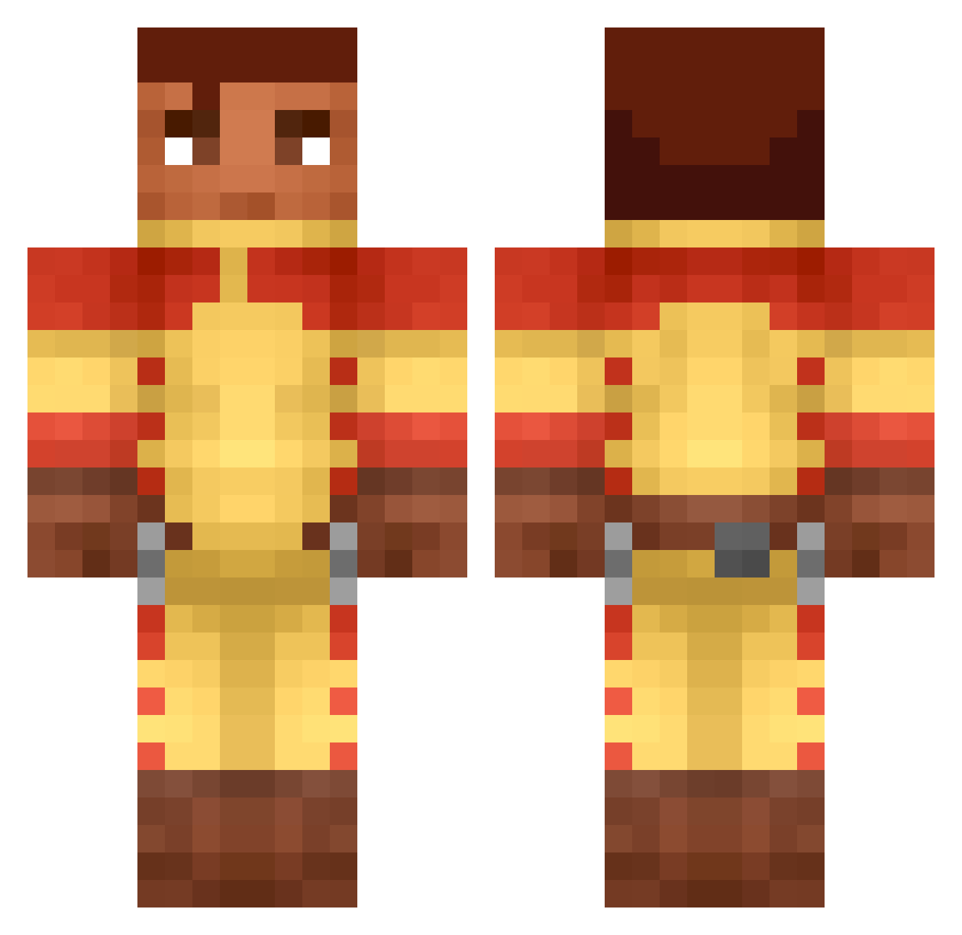 fihburger Minecraft skin, front and back view