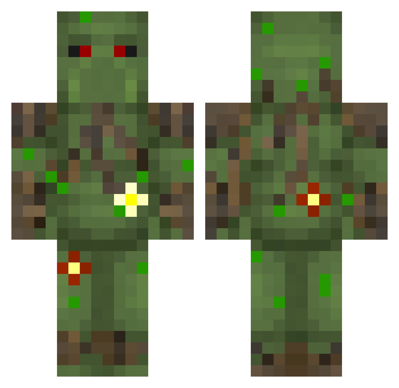 grackler Minecraft skin, front and back view