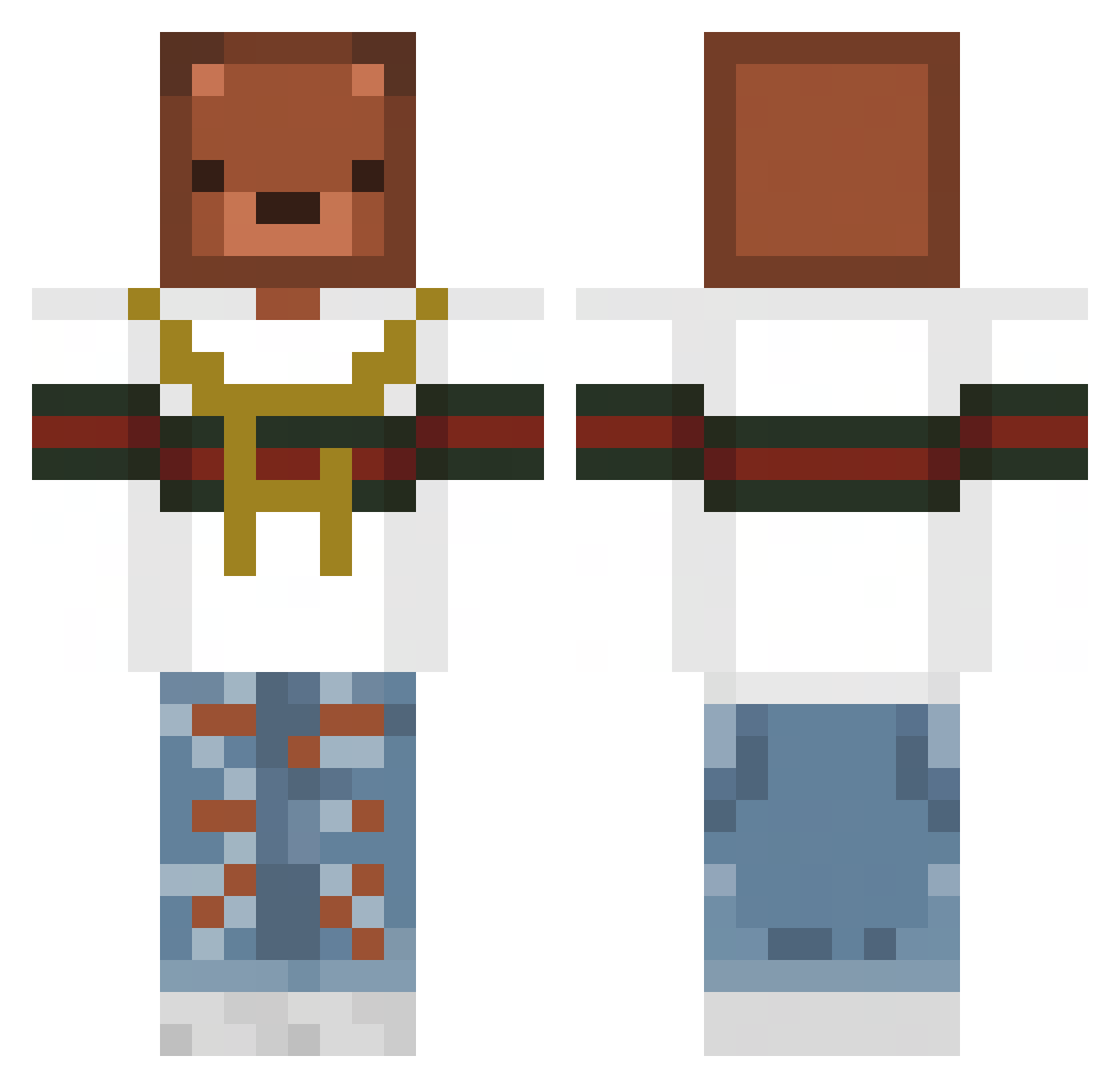 Huggetill2013 Minecraft skin, front and back view