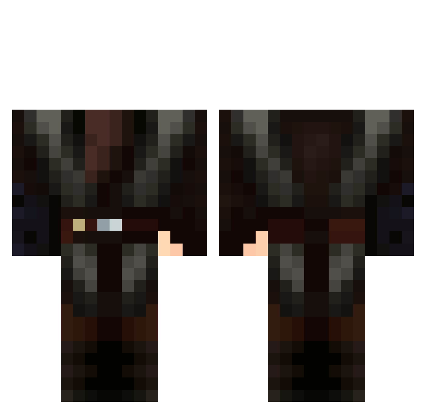 Putin_mid Minecraft skin, front and back view