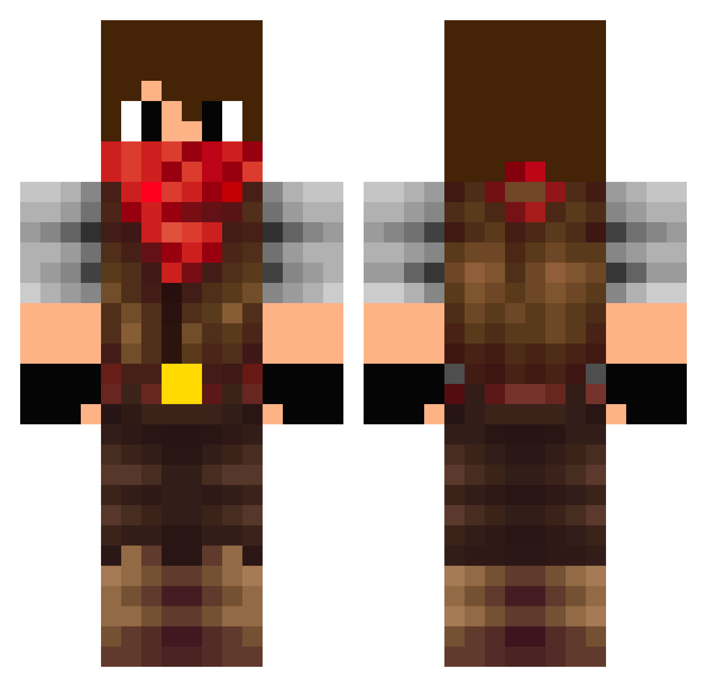 Raggle Minecraft skin, front and back view