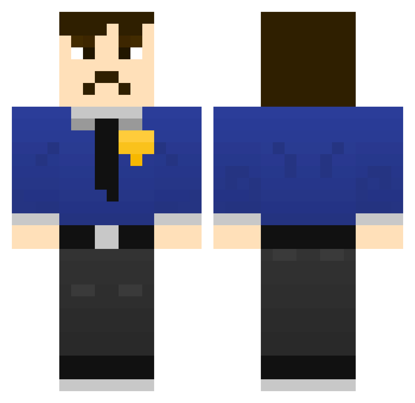 Wolfimus_Prime Minecraft skin, front and back view
