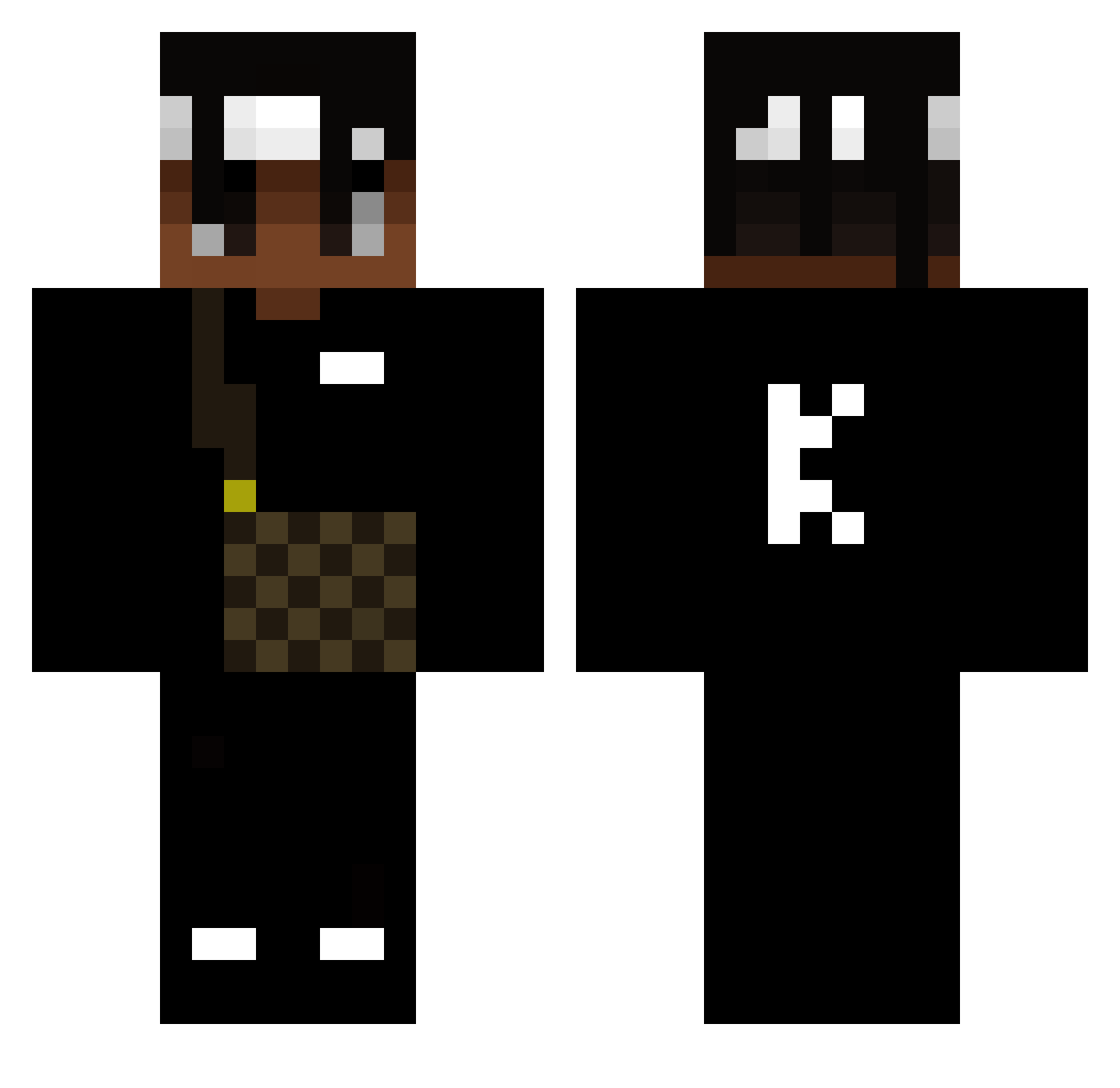 Dcare Minecraft skin, front and back view