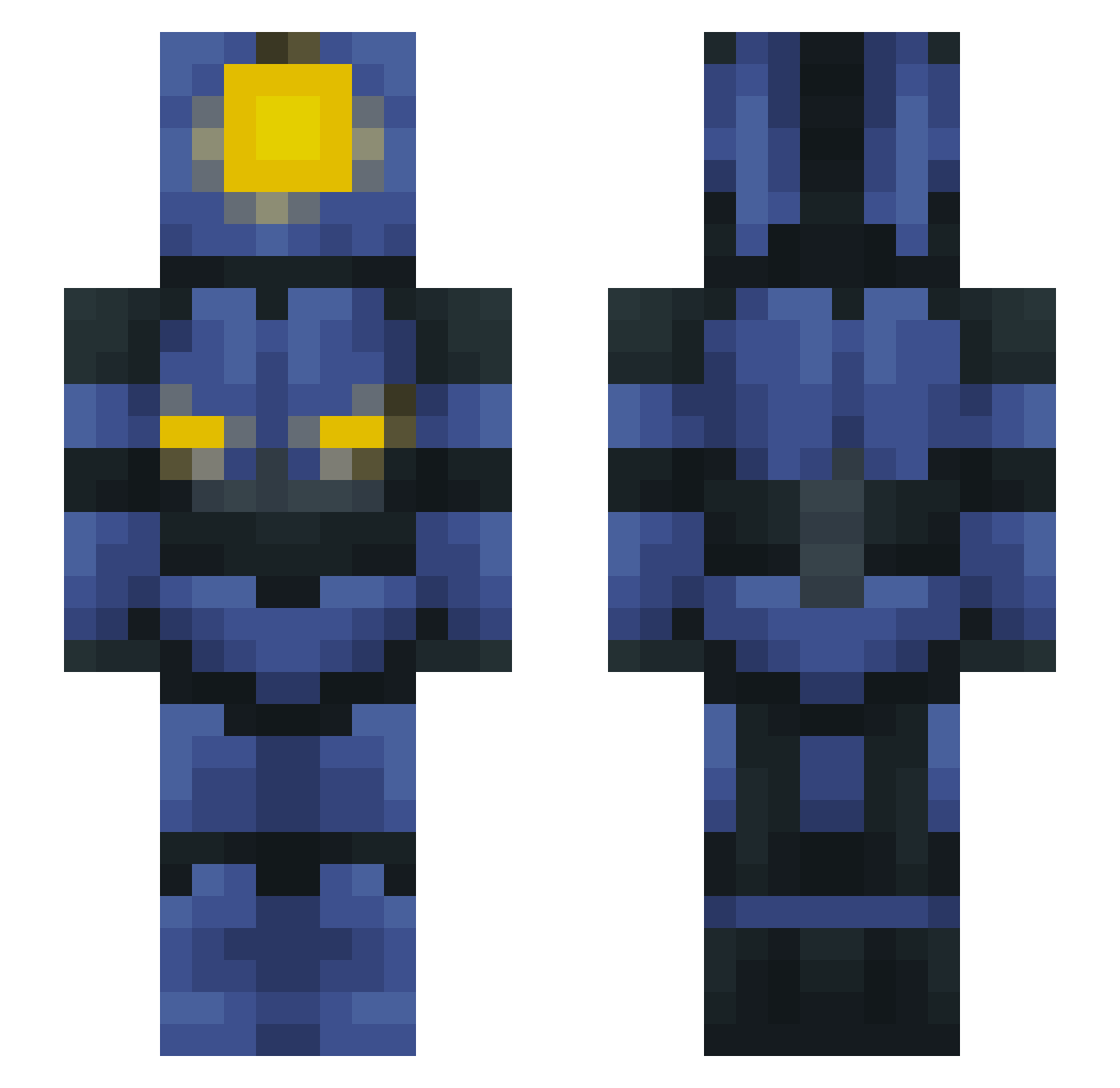Loletro Minecraft skin, front and back view