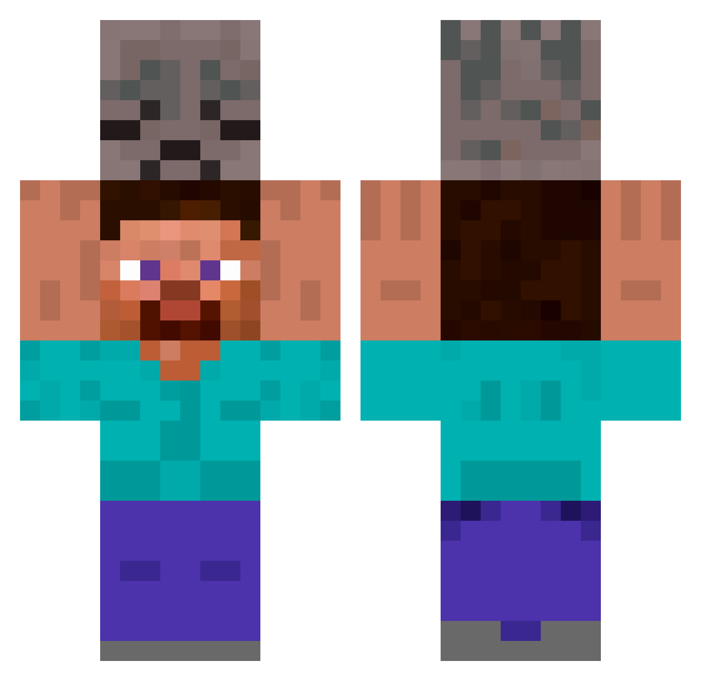 enverbaba Minecraft skin, front and back view