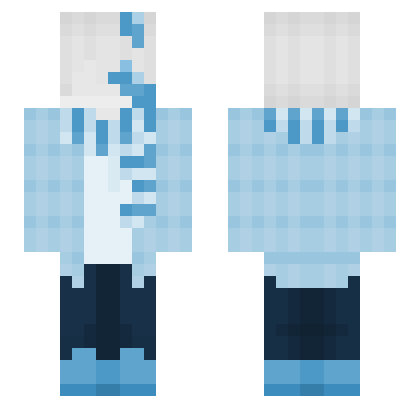 NJaky Minecraft skin, front and back view