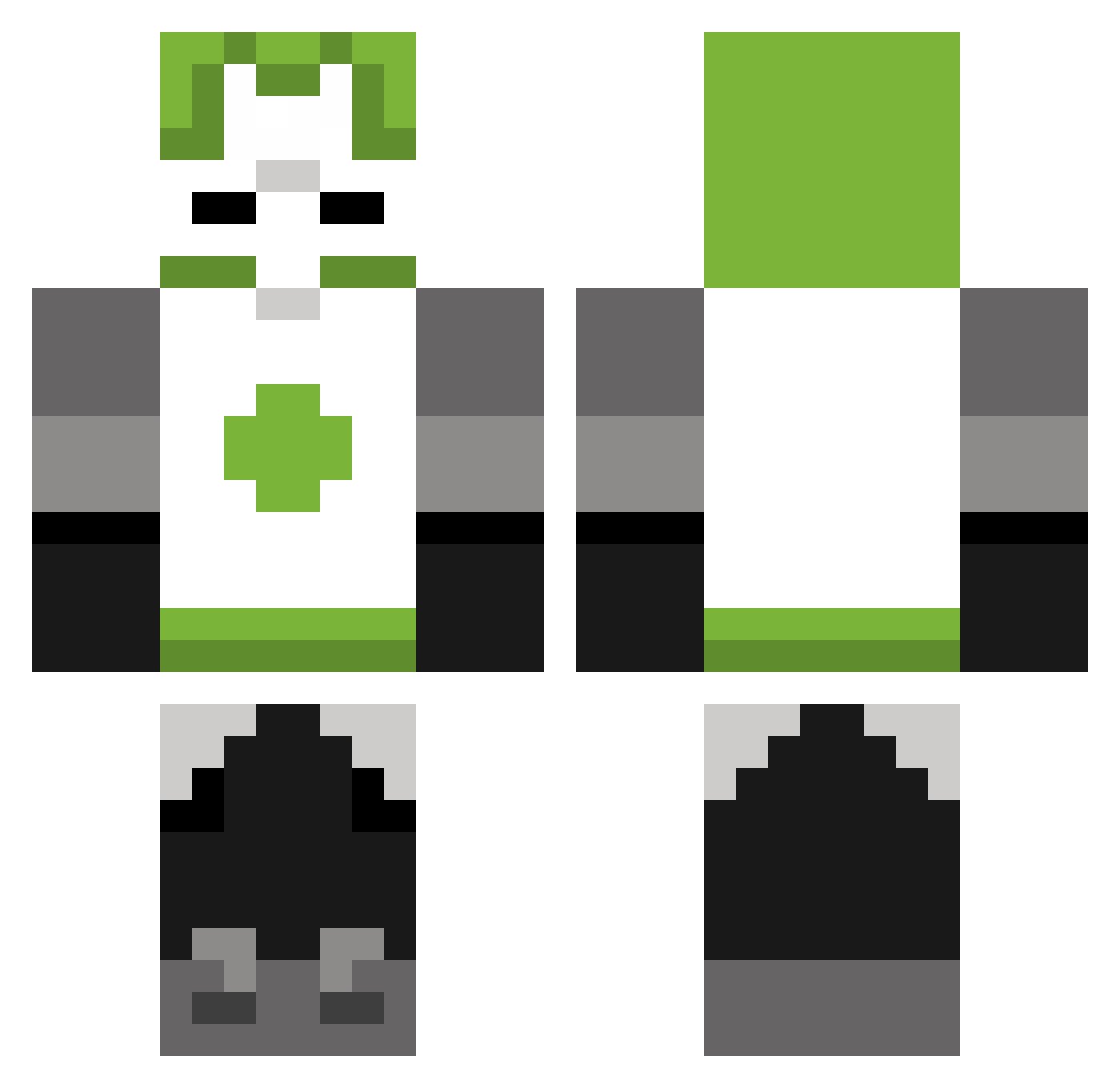 MMeatGrinder Minecraft skin, front and back view