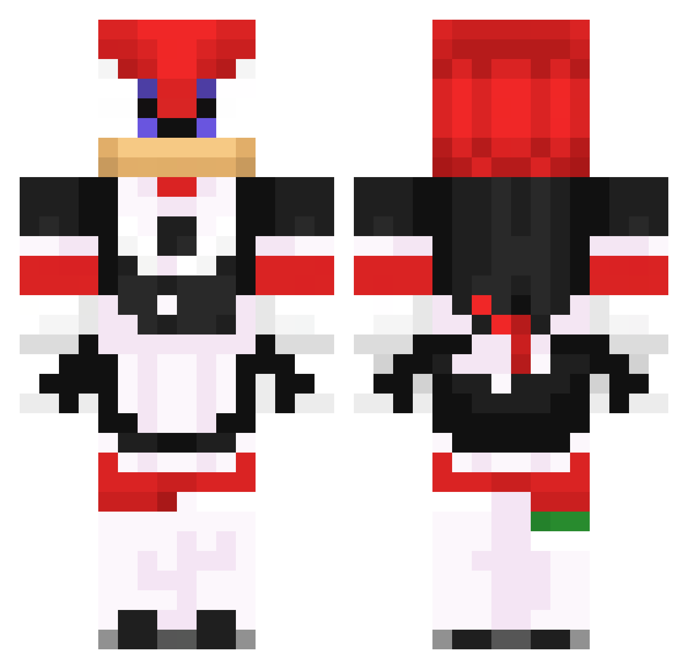 Kofeer Minecraft skin, front and back view