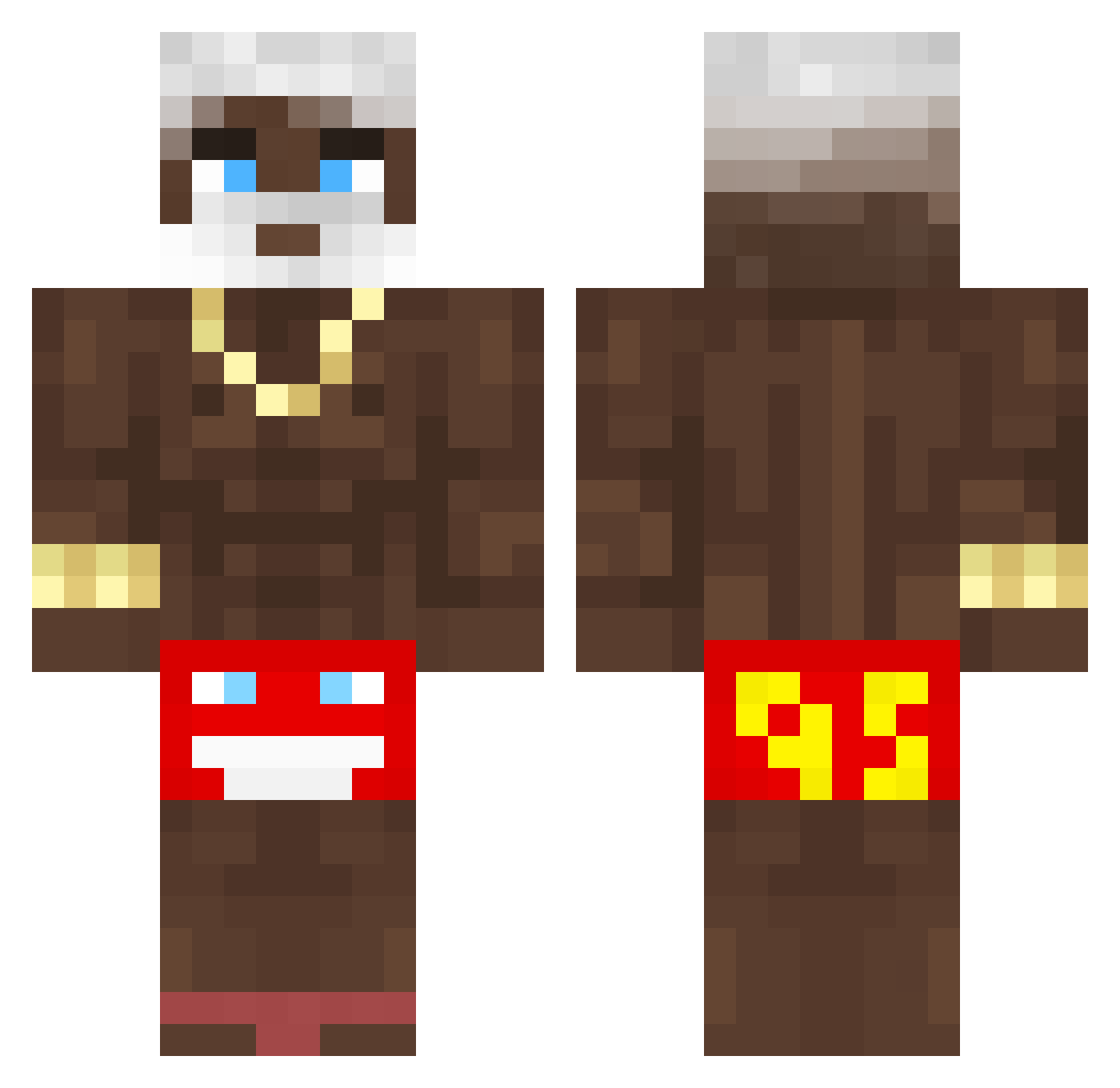 DeFoZen Minecraft skin, front and back view