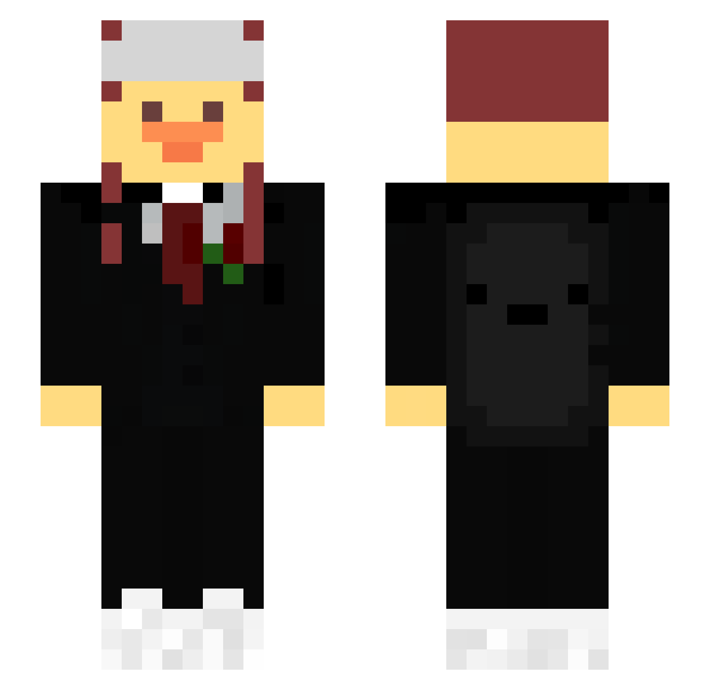 BlackShadow21 Minecraft skin, front and back view