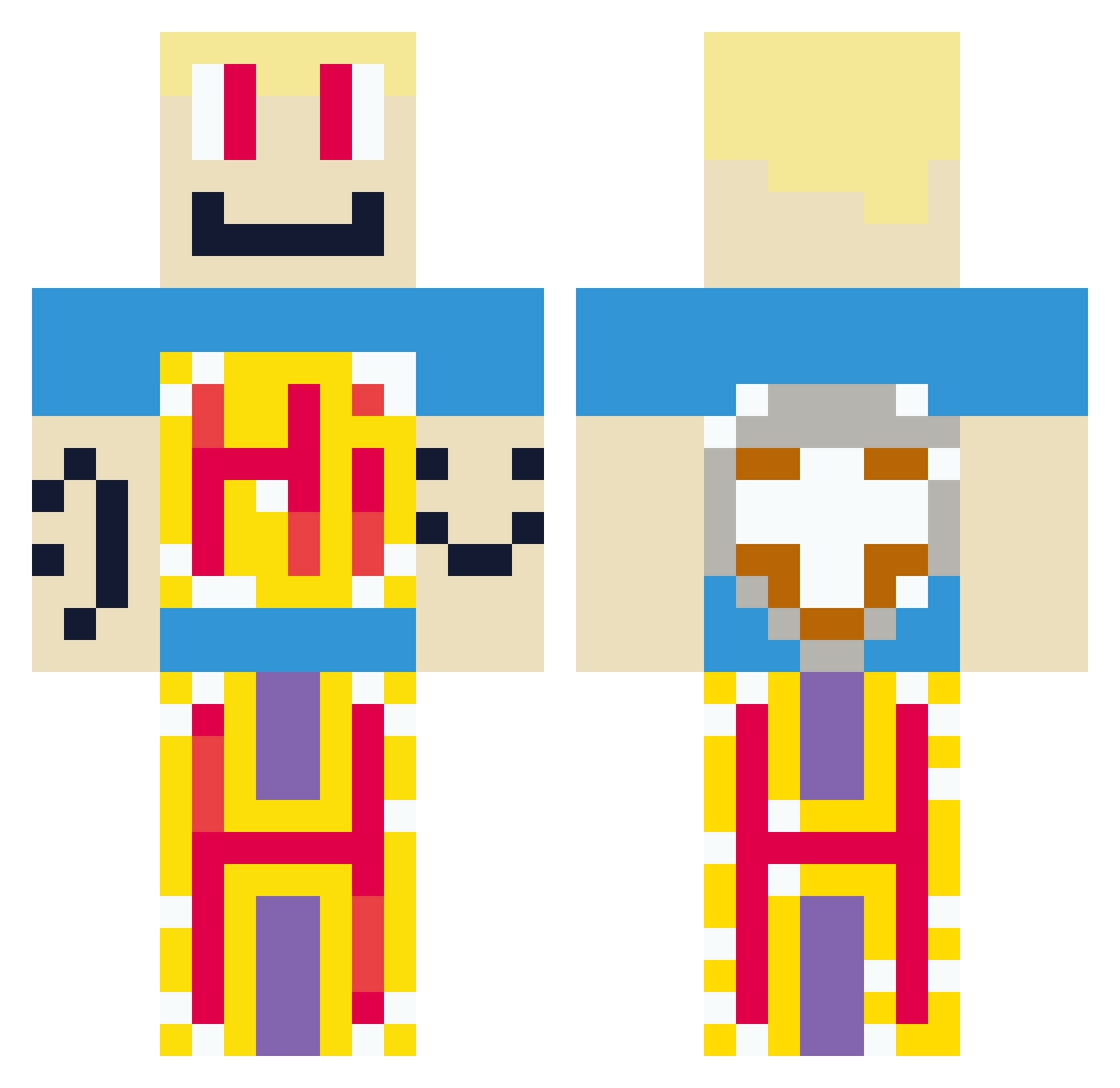 striker8421 Minecraft skin, front and back view