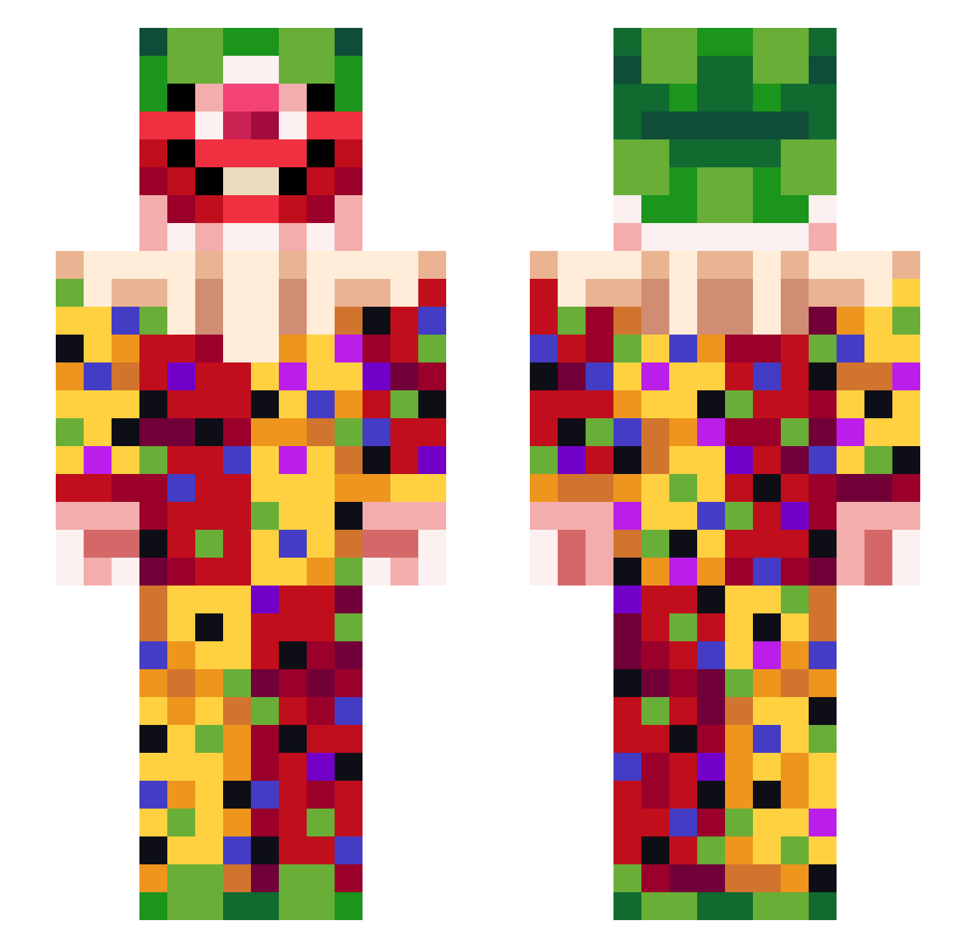 apyi Minecraft skin, front and back view