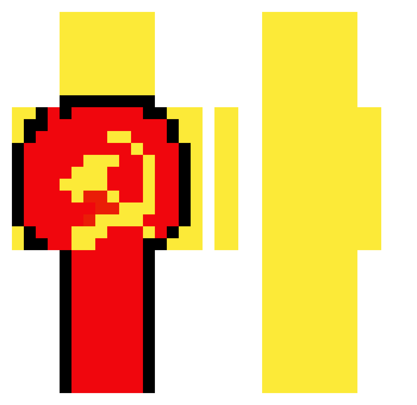 Kubix12xd Minecraft skin, front and back view