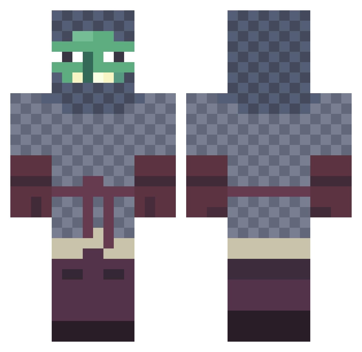 PAVraz Minecraft skin, front and back view
