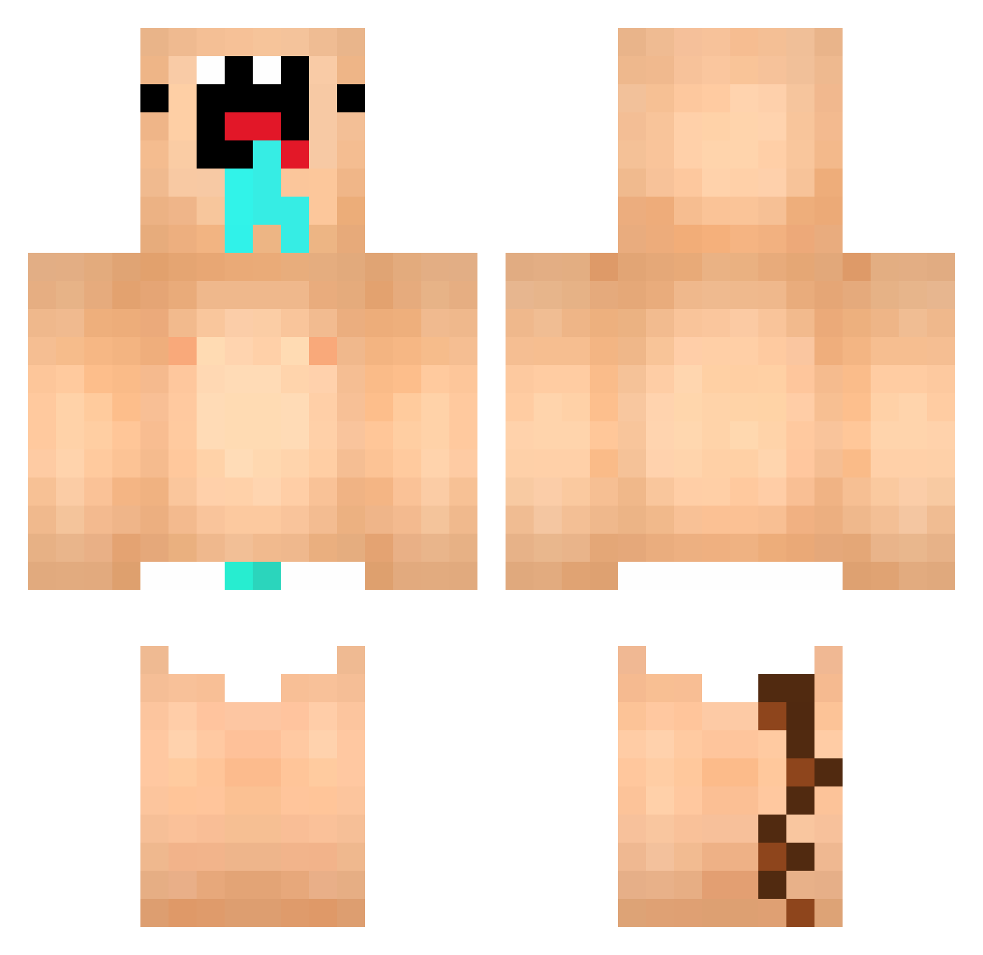 berggeden Minecraft skin, front and back view